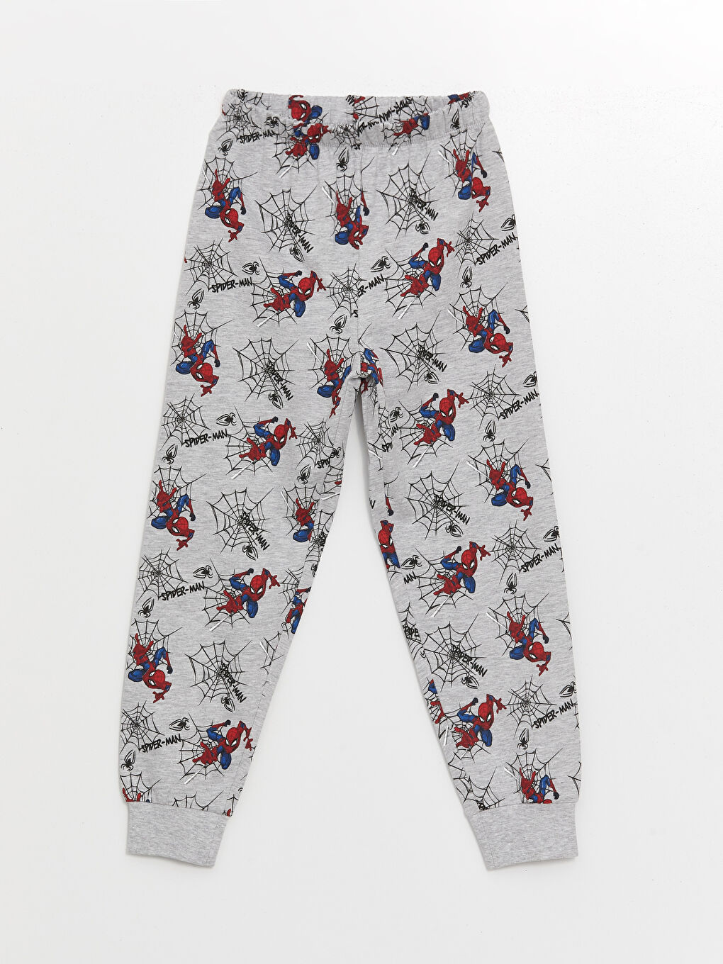 LCW Kids Gri Melanj Baskılı Beli Lastikli Spiderman Baskılı Erkek Çocuk Pijama Alt