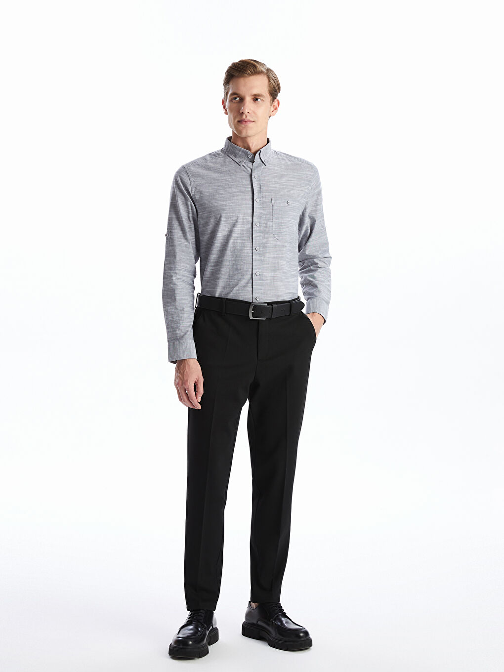 Siyah Standart Kalıp Erkek Pantolon