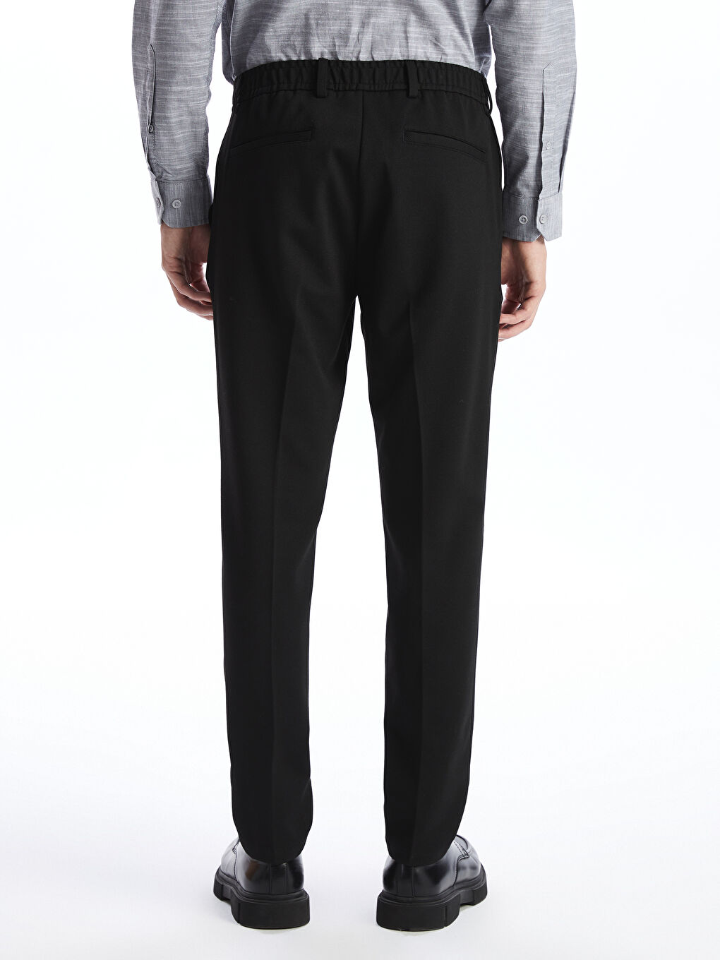 Siyah Standart Kalıp Erkek Pantolon-3