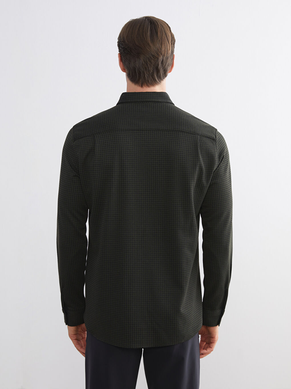 Haki Regular Fit Uzun Kollu Oduncu Ekose Erkek Gömlek-3