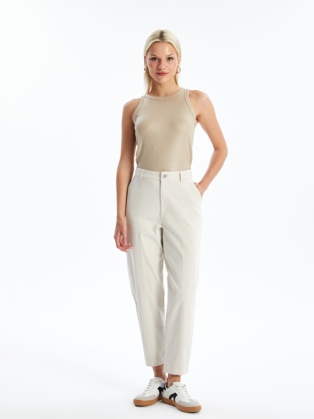 LCW Vision Slim Fit Twill Women's Trousers -W44324Z8-YDC