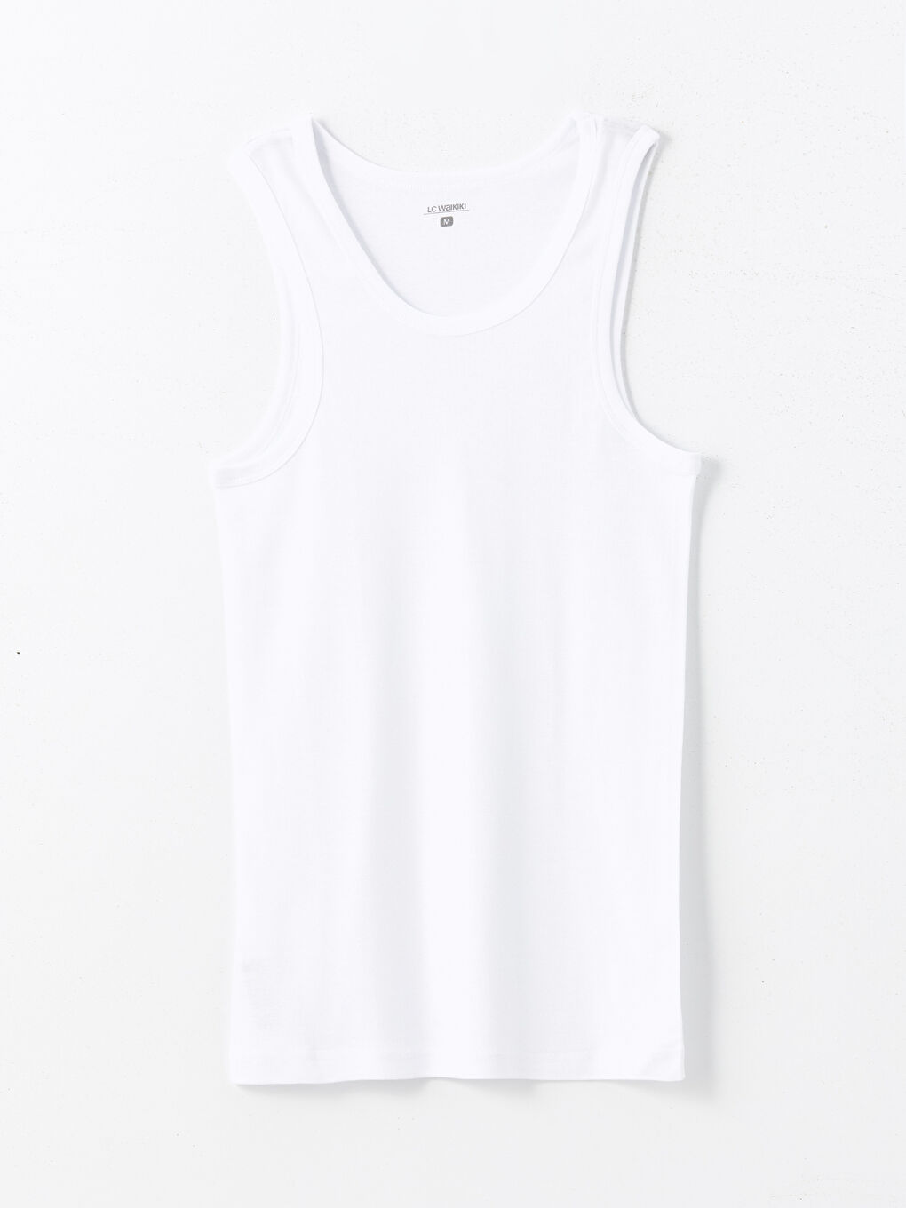 Beyaz U Yaka Penye Erkek Atlet