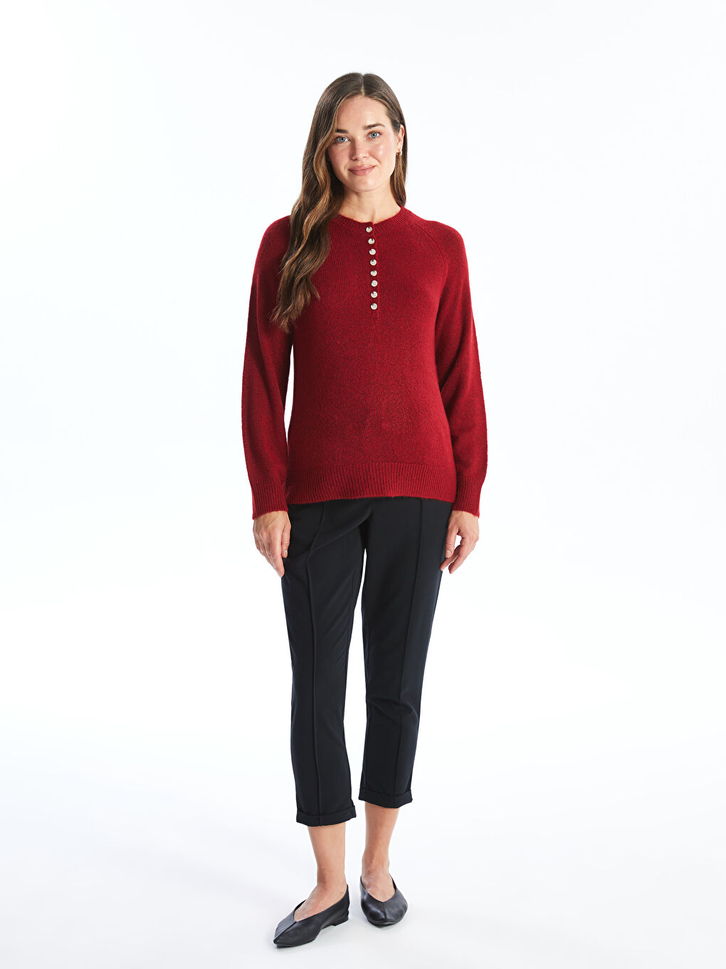 LCWAIKIKI Maternity Pullover für Schwangere mit Rundhalsausschnitt aus Strick -W44380Z8-HPW