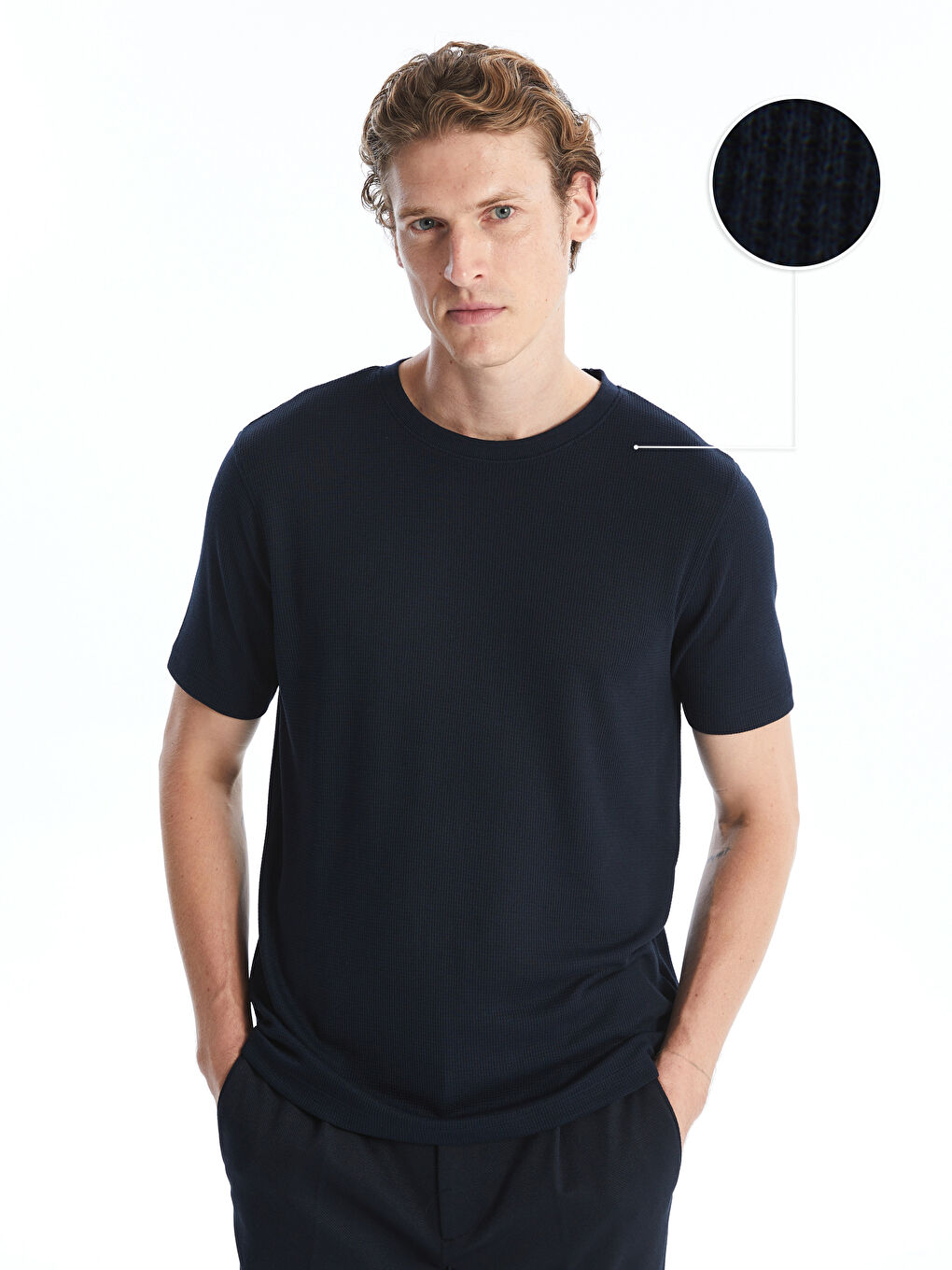 SOUTHBLUE T-shirt Texturé à Manches Courtes pour Hommes avec Col Rond -W44425Z8-RFH