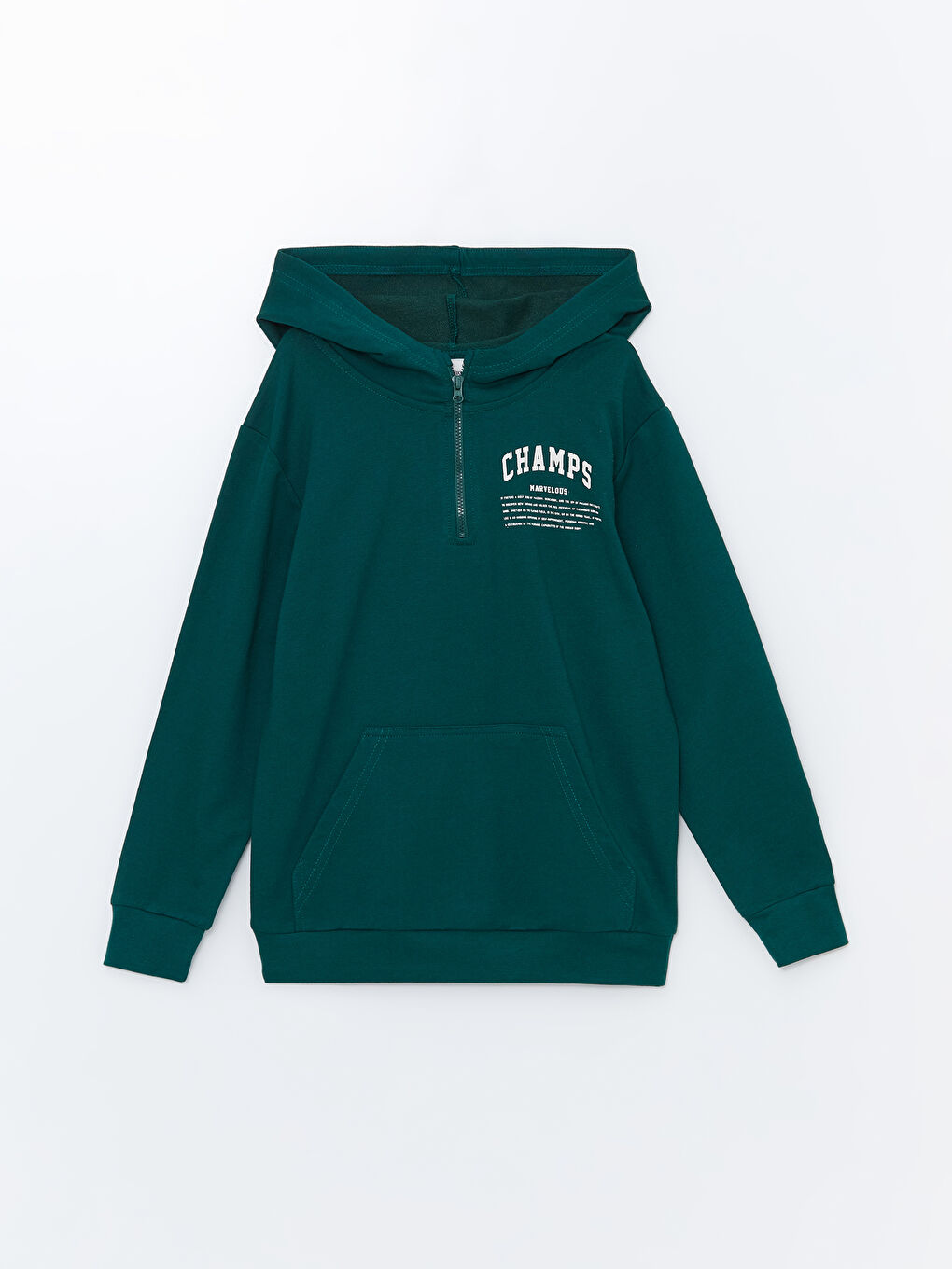 LCW Kids Koyu Yeşil Baskılı Uzun Kollu Erkek Çocuk Hoodie ve Eşofman Altı - 1