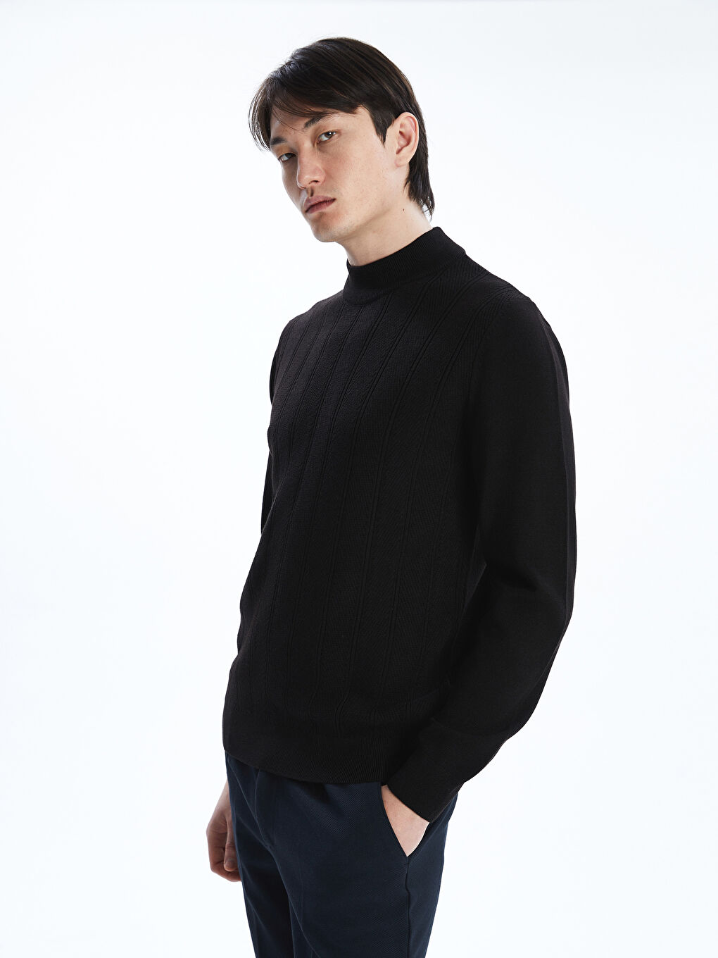 SOUTHBLUE Half Turtleneck Long Sleeve Men's Knitwear Sweater -W44455Z8-CVL