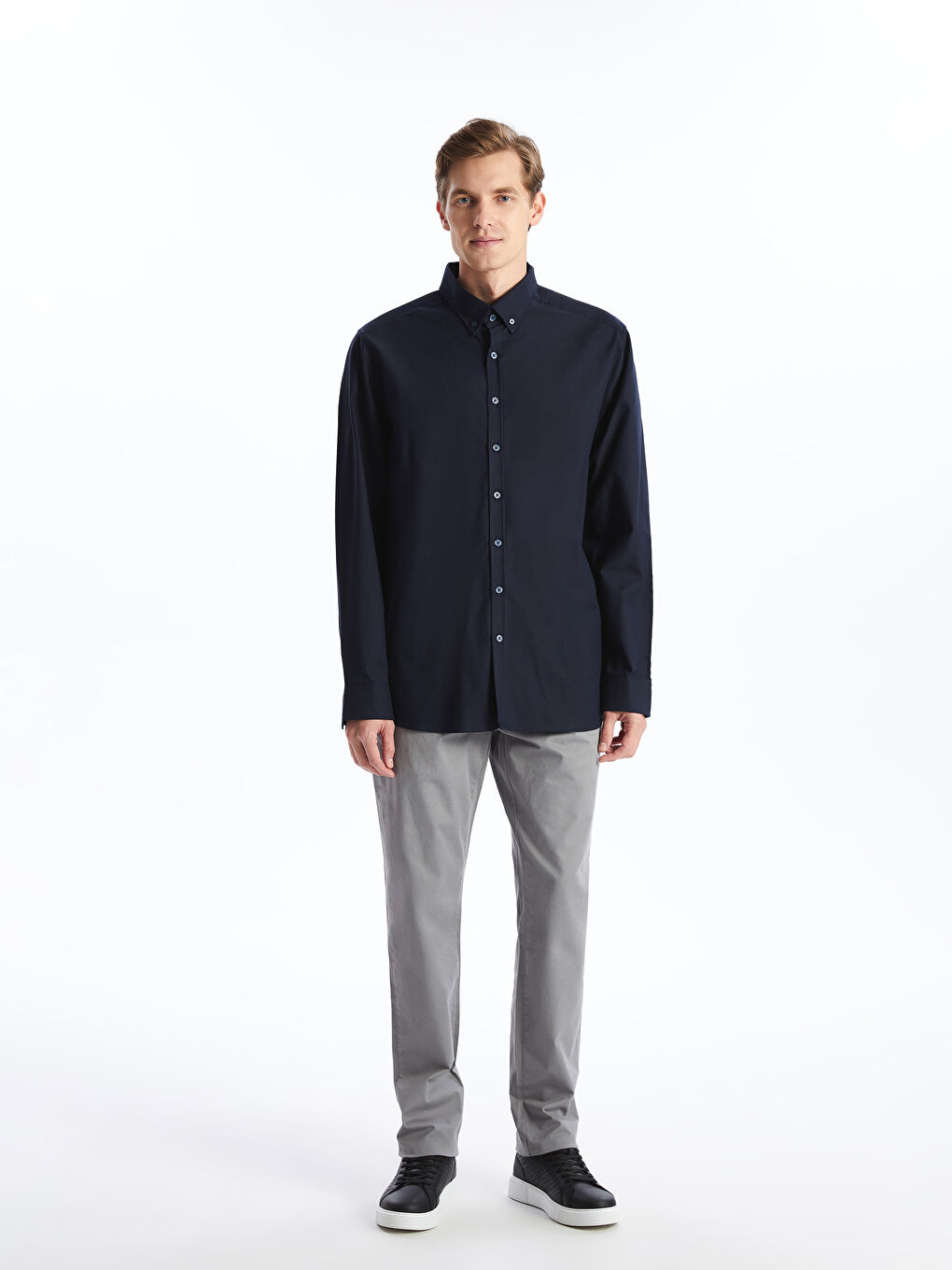 Slim Fit Long Sleeve Men's Shirt-1