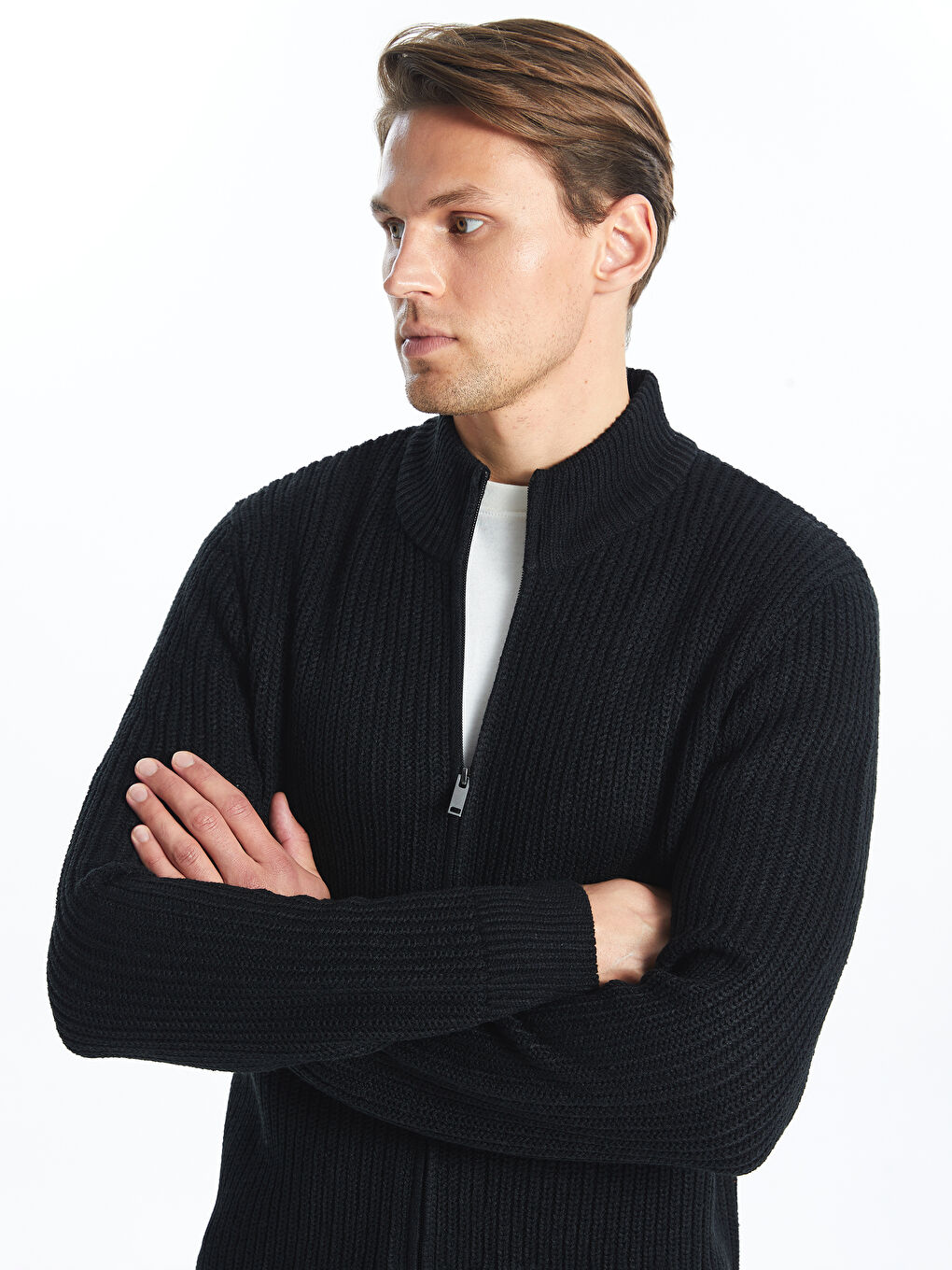 SOUTHBLUE Regular Fit Funnel Neck Men's Knit Cardigan -W44471Z8-CVL