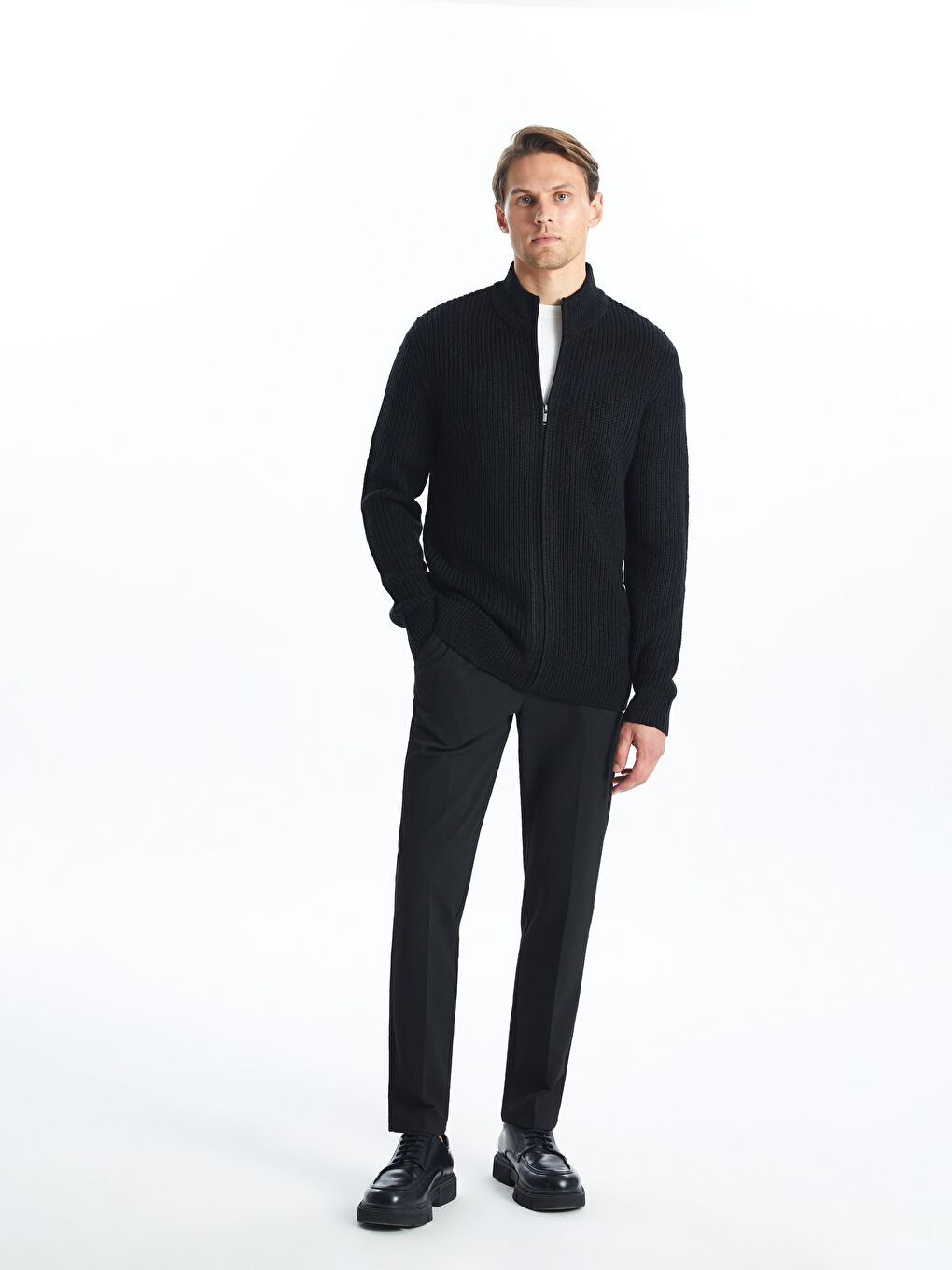 SOUTHBLUE Regular Fit Funnel Neck Men's Knit Cardigan -W44471Z8-CVL