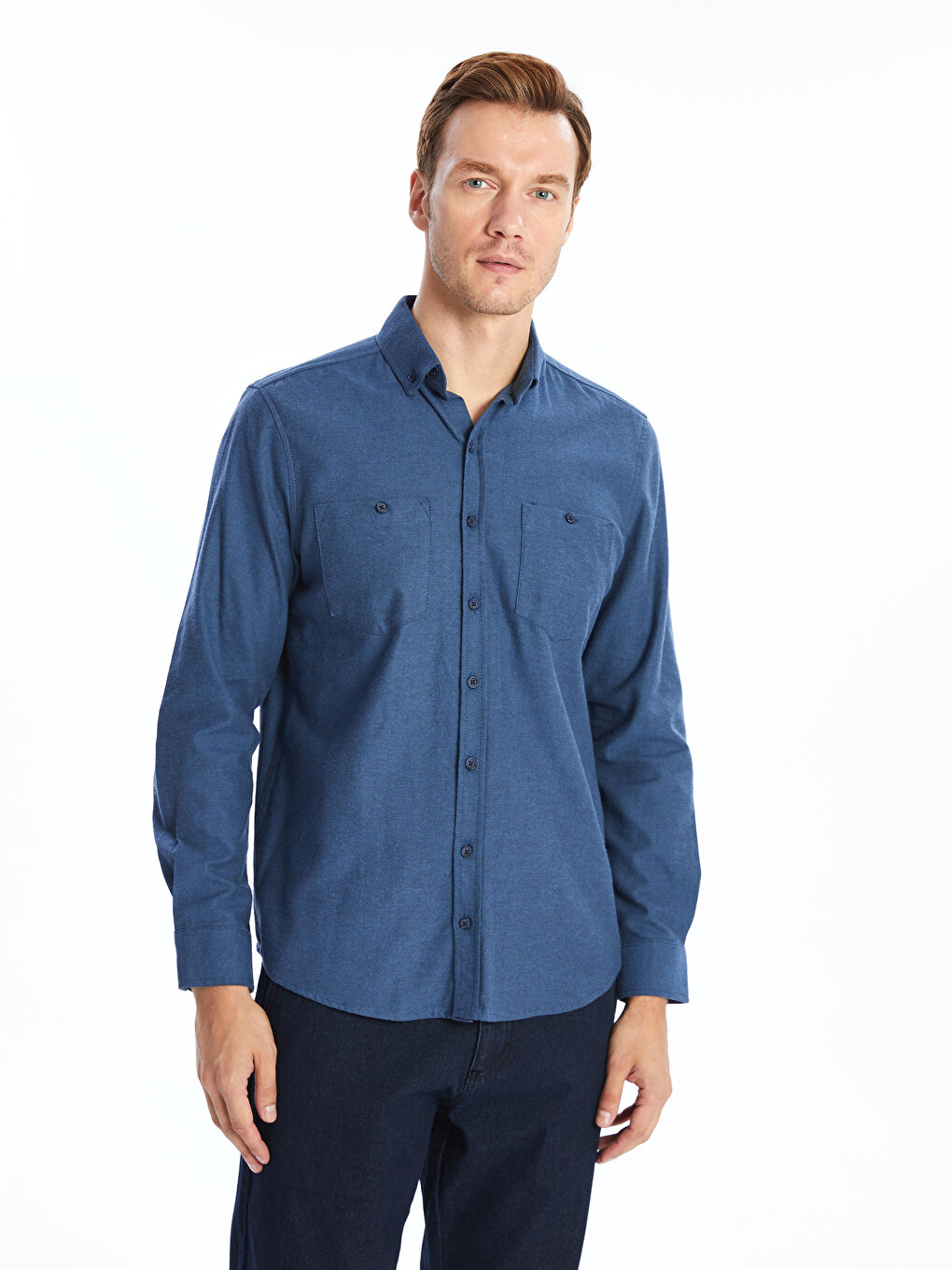 Regular Fit Long Sleeve Gabardine Men's Shirt