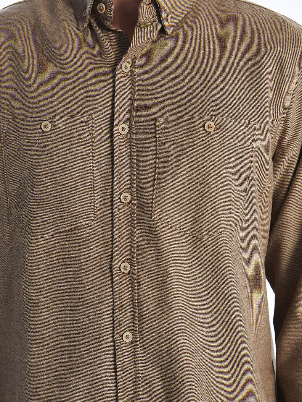 Рубашка Мужская из Габардина с Длинным Рукавом Стандартного Кроя-2