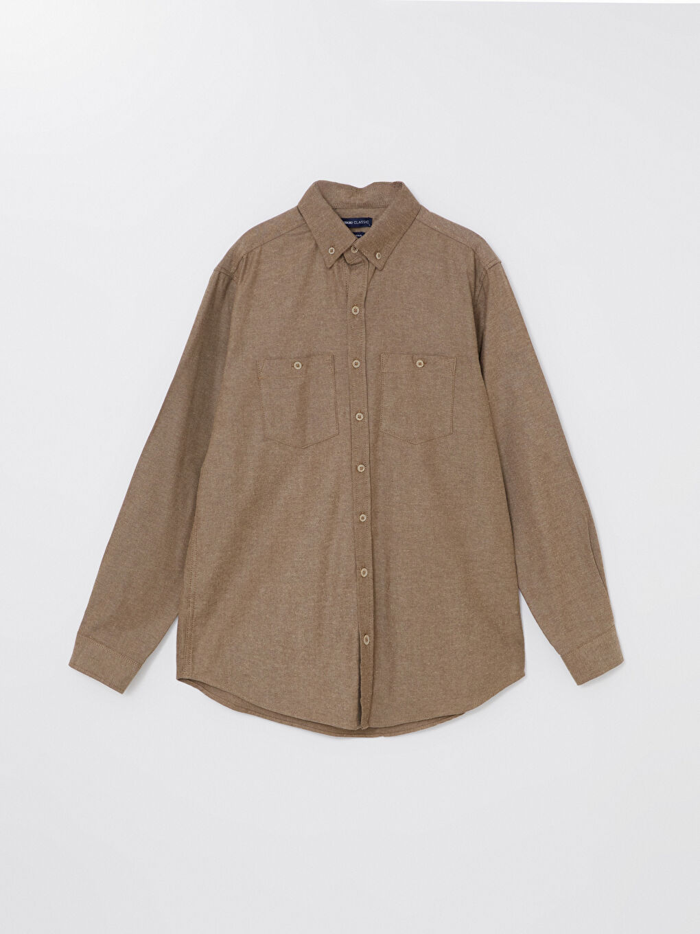 Рубашка Мужская из Габардина с Длинным Рукавом Стандартного Кроя-4