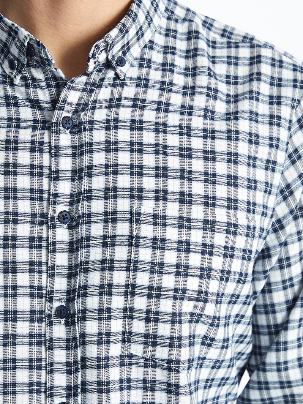 Regular Fit Long Sleeve Plaid Men's Flannel Shirt-2