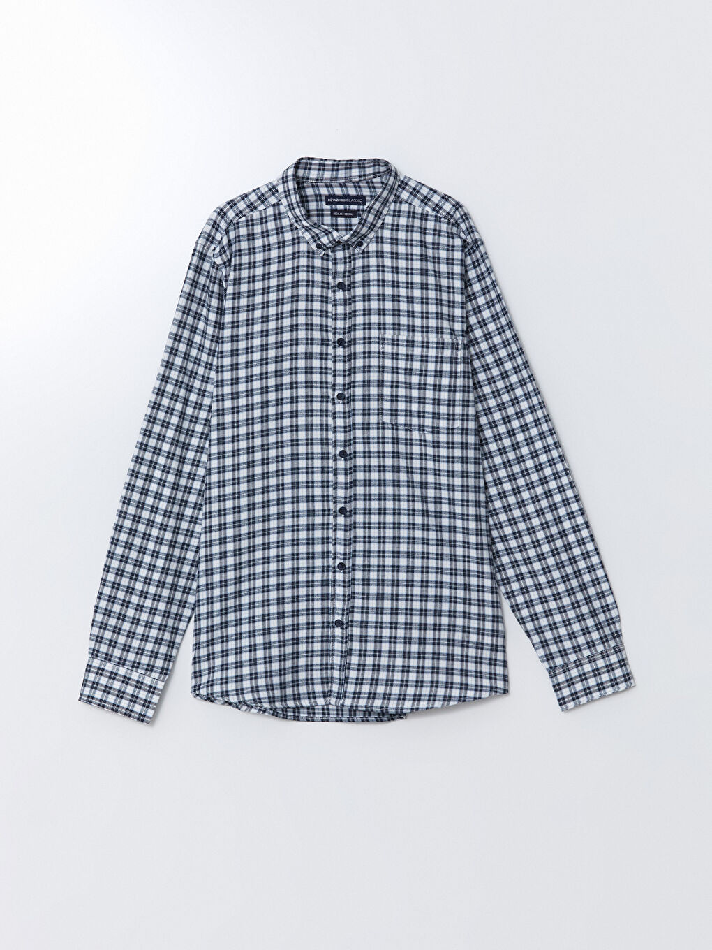 Regular Fit Long Sleeve Plaid Men's Flannel Shirt-4