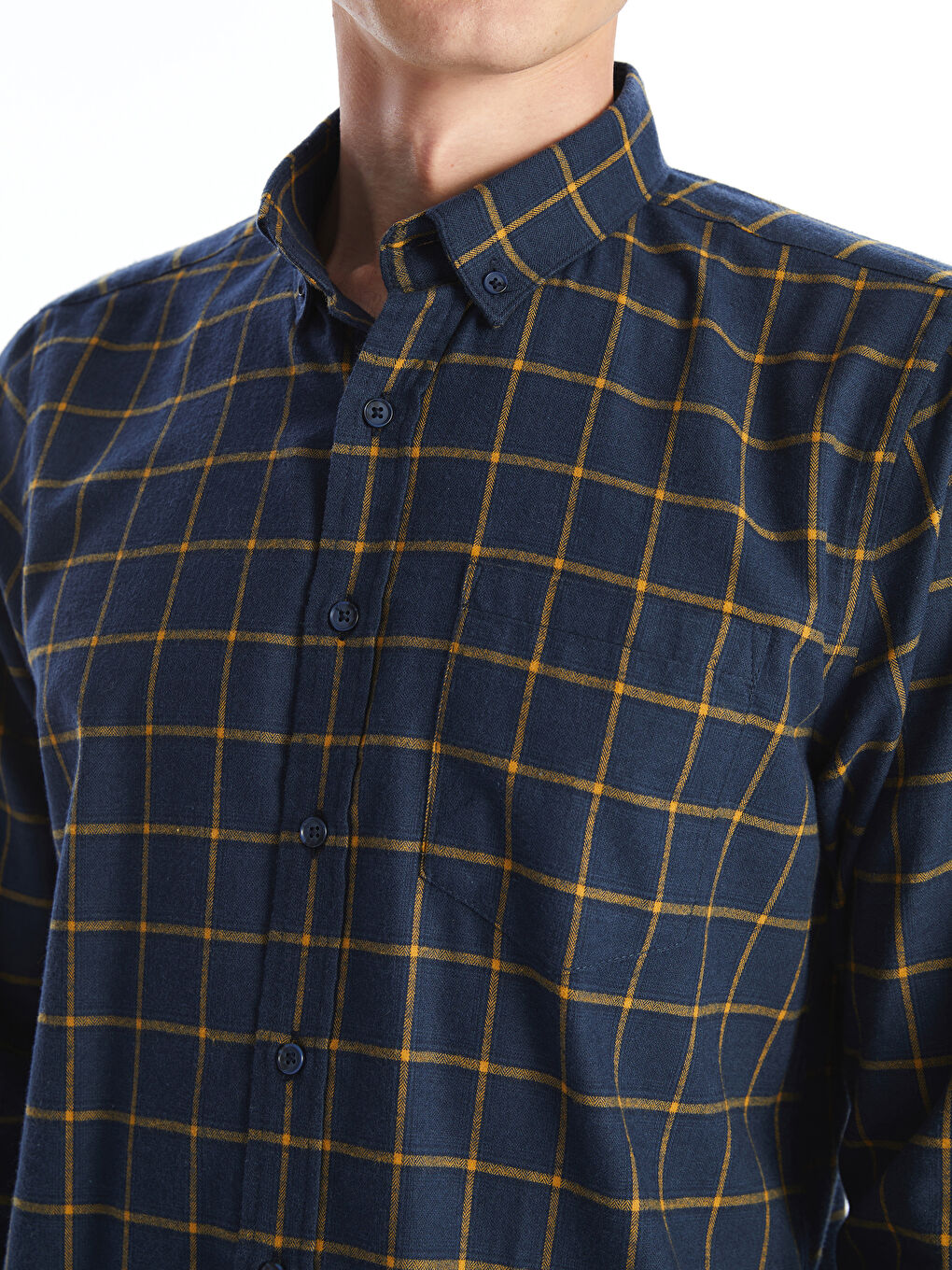 Regular Fit Long Sleeve Plaid Men's Flannel Shirt-2