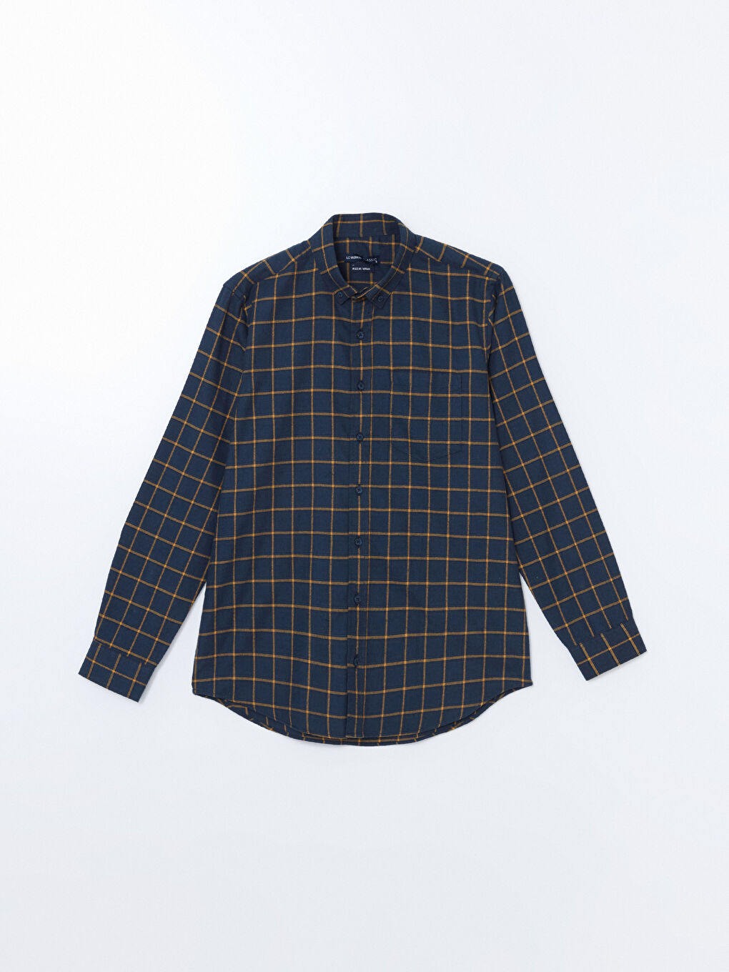 Regular Fit Long Sleeve Plaid Men's Flannel Shirt-4