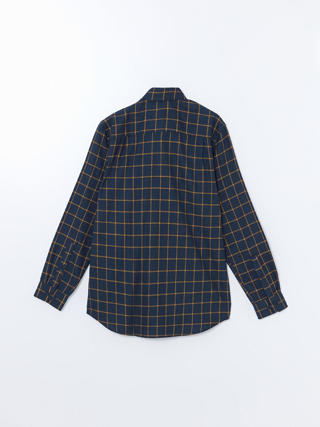 Regular Fit Long Sleeve Plaid Men's Flannel Shirt-5