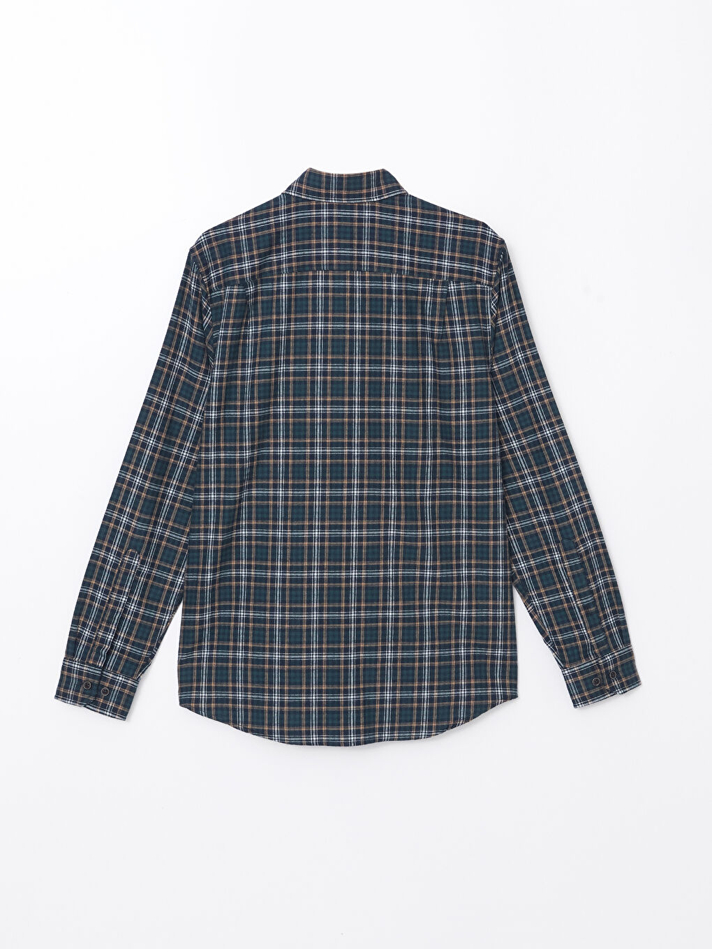 Regular Fit Long Sleeve Plaid Men's Shirt-5