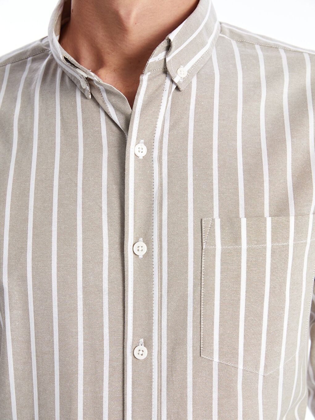 Regular Fit Long Sleeve Striped Men's Shirt-2
