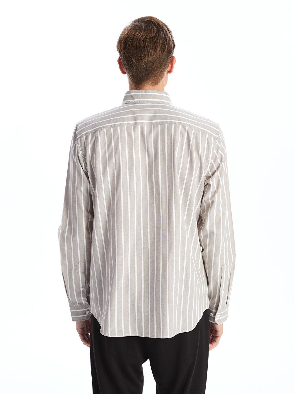 Regular Fit Long Sleeve Striped Men's Shirt-3