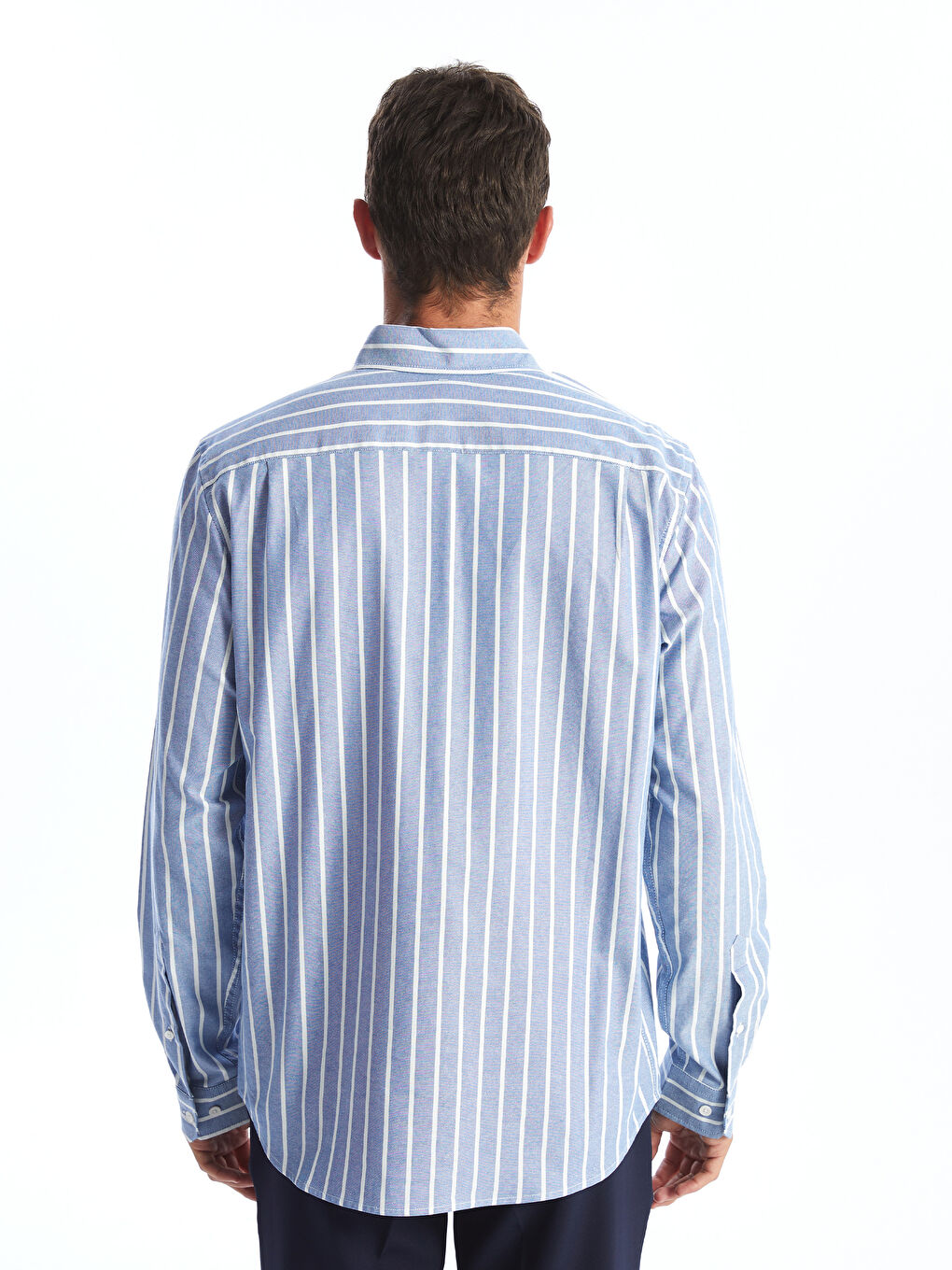 Regular Fit Long Sleeve Striped Men's Shirt-3