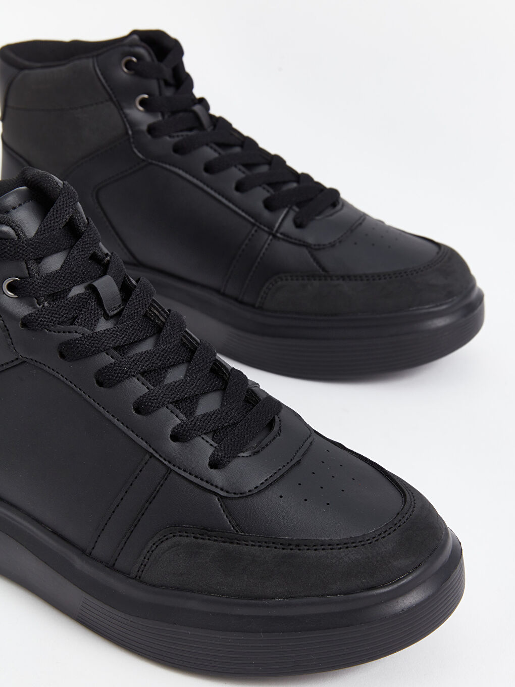 Faux Leather Lace-Up Men's Trainers-2