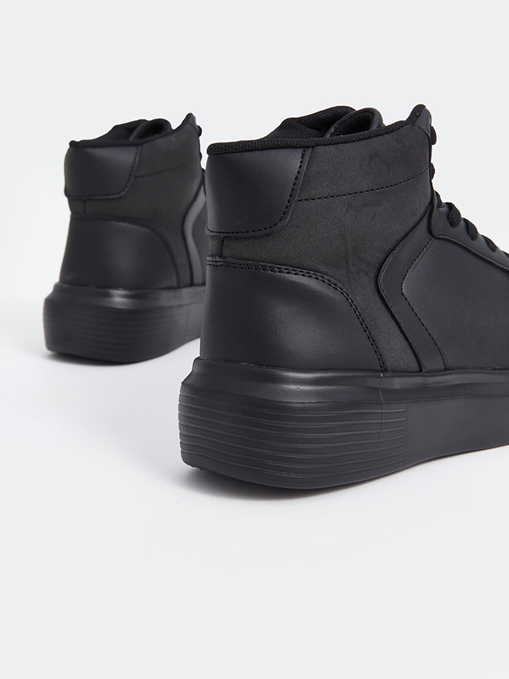 Faux Leather Lace-Up Men's Trainers-4