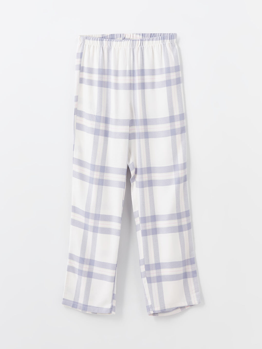 Pembe Beli Lastikli Ekose Kadın Pijama Altı