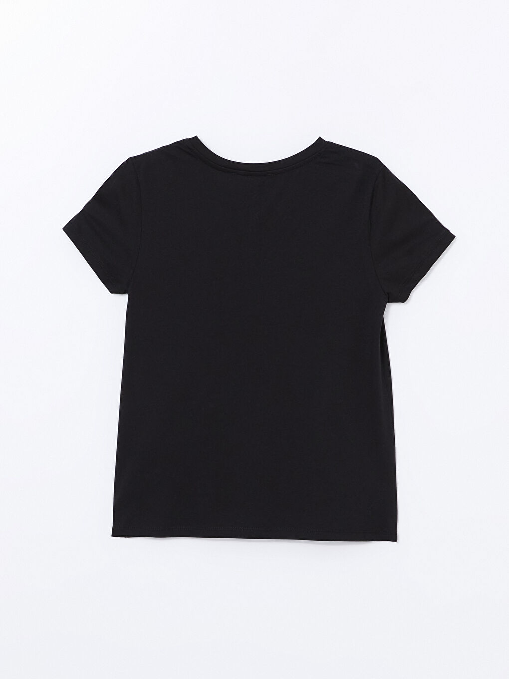 Siyah Bisiklet Yaka Kadın Pijama Üstü-1