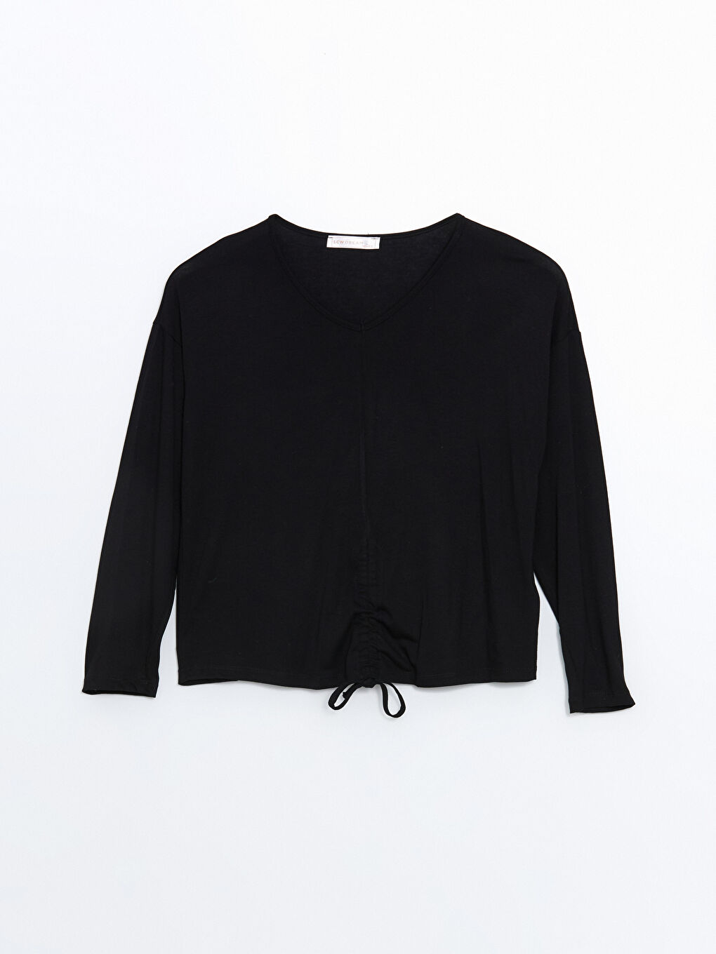 Siyah V Yaka Kadın Pijama Üstü