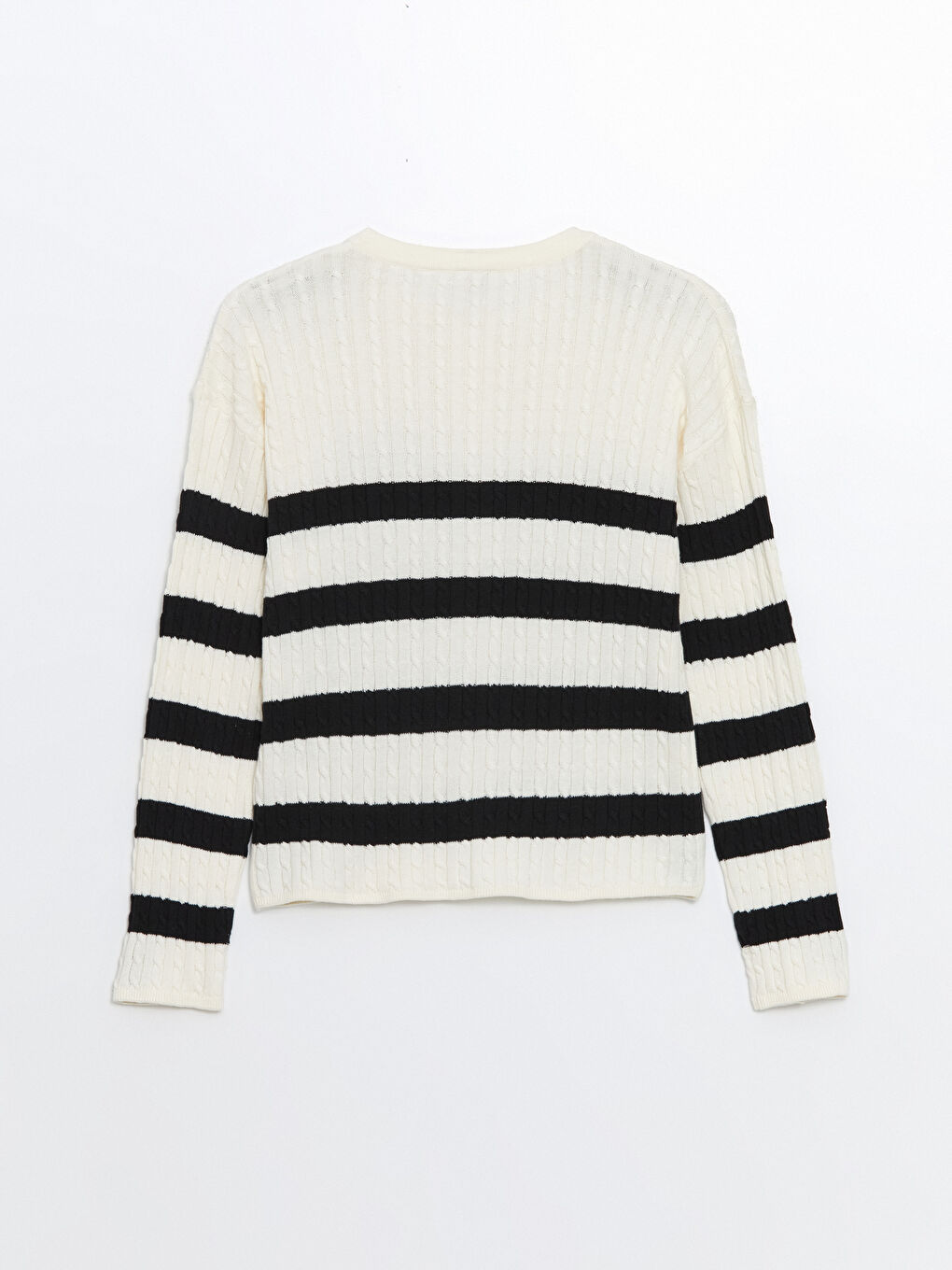 LCW Kids Crew Neck Girls Knitted Cardigan -W44735Z4-LQJ