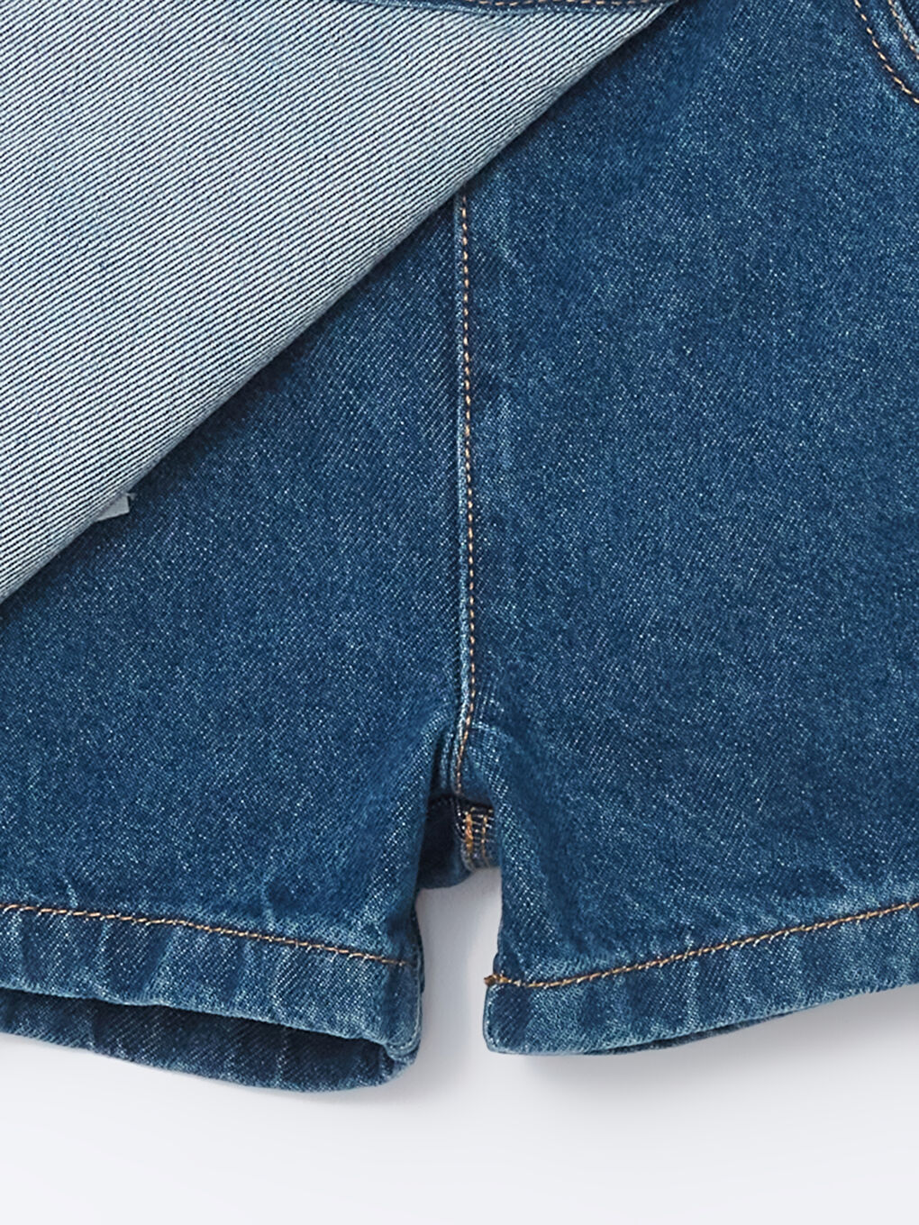 Mavi Kız Çocuk Jean Şort Etek ve Külotlu Çorap-2