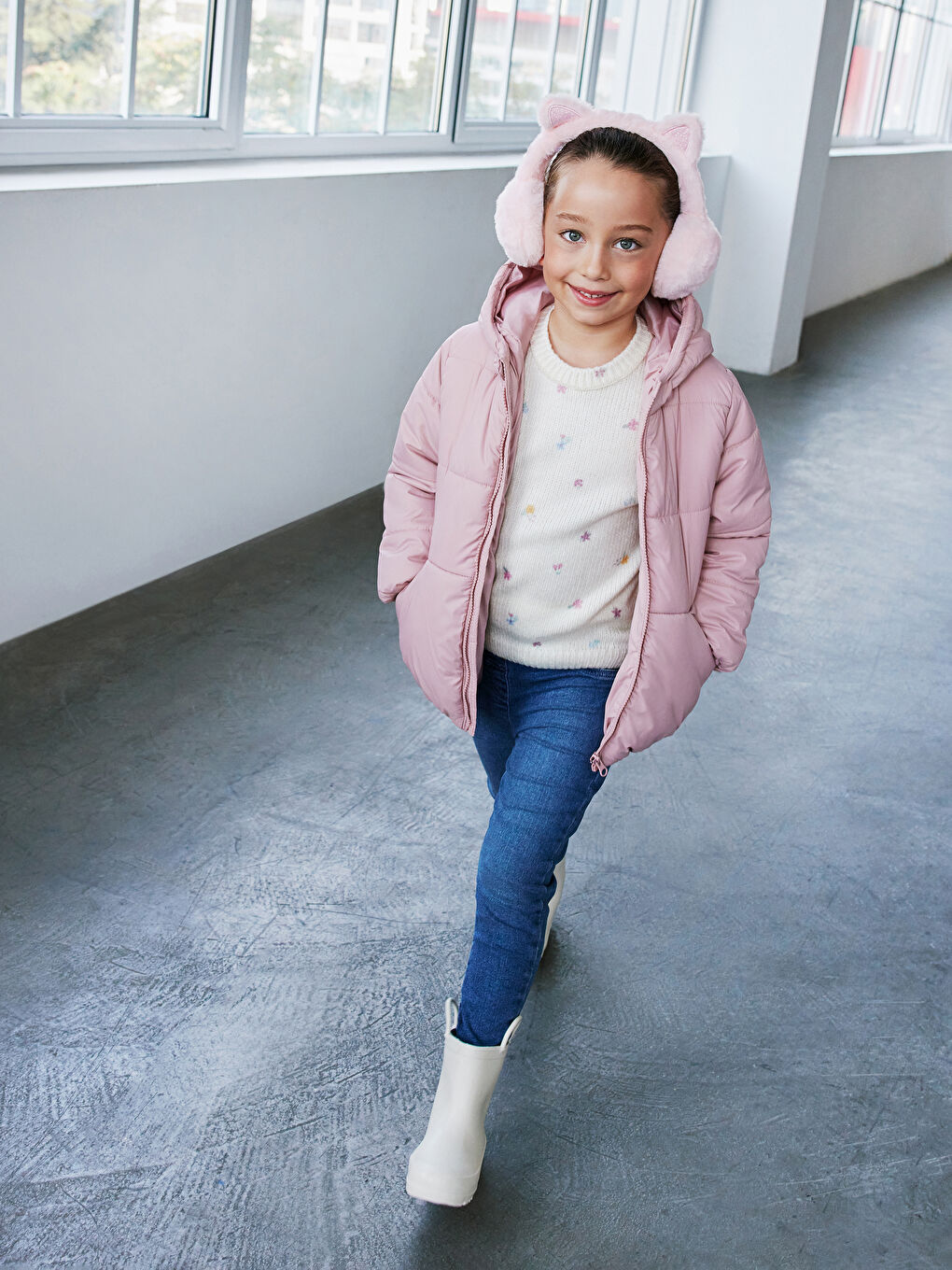 LCW Kids İndigo Beli Lastikli Kız Çocuk Jean Pantolon - 1