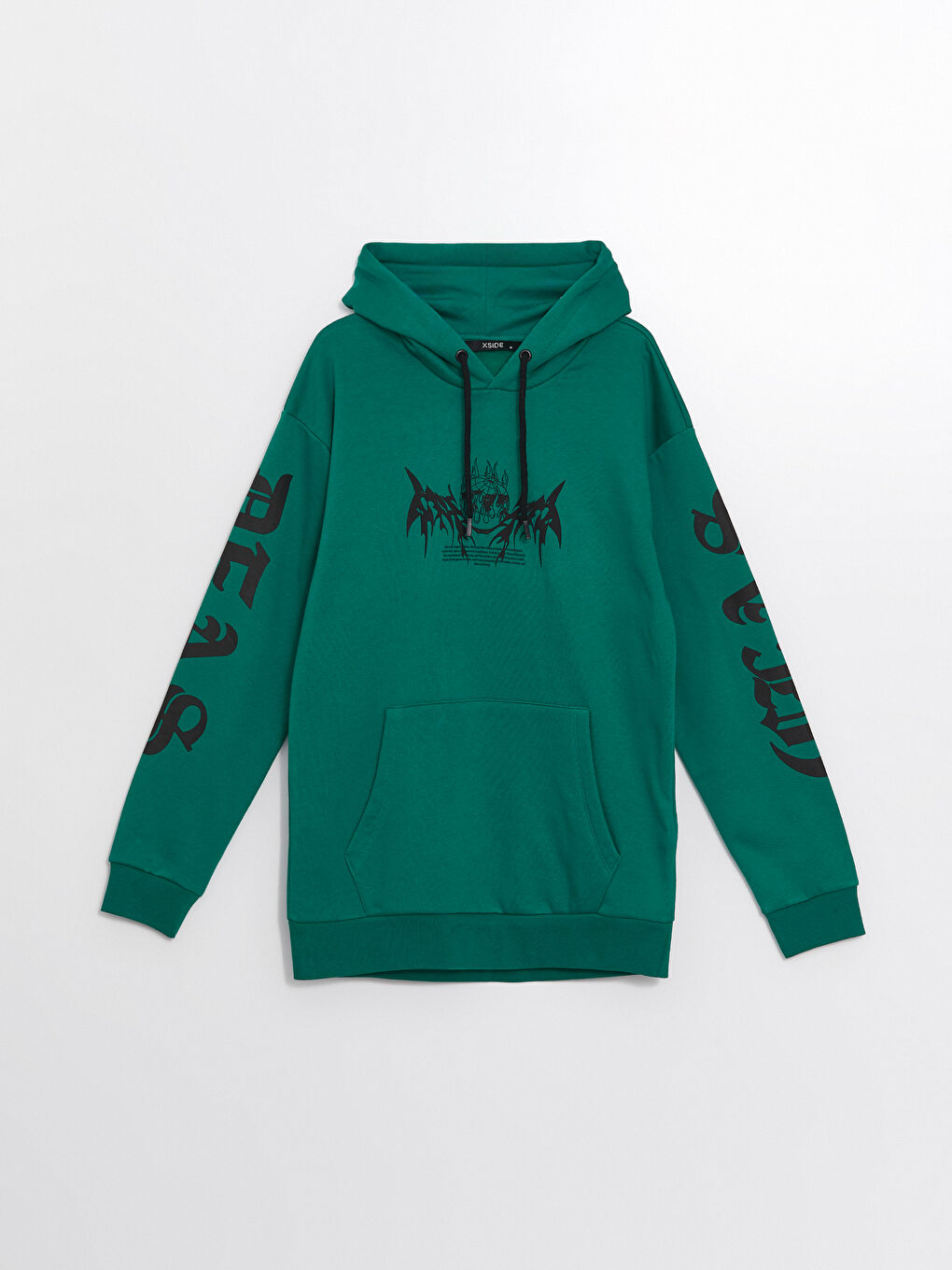 LCW Casual Koyu Yeşil Uzun Kollu Baskılı Erkek Hoodie - 4