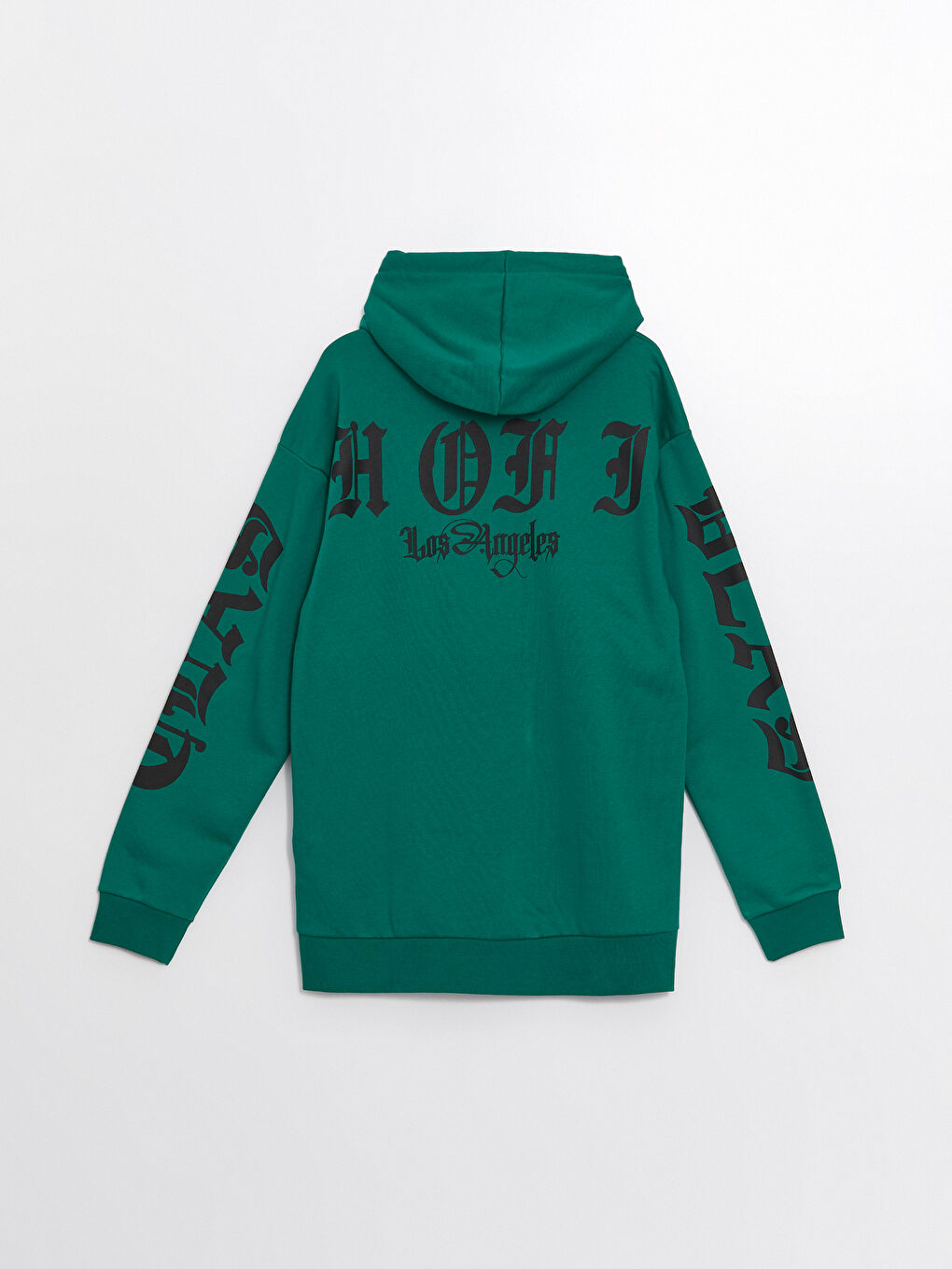 LCW Casual Koyu Yeşil Uzun Kollu Baskılı Erkek Hoodie - 5