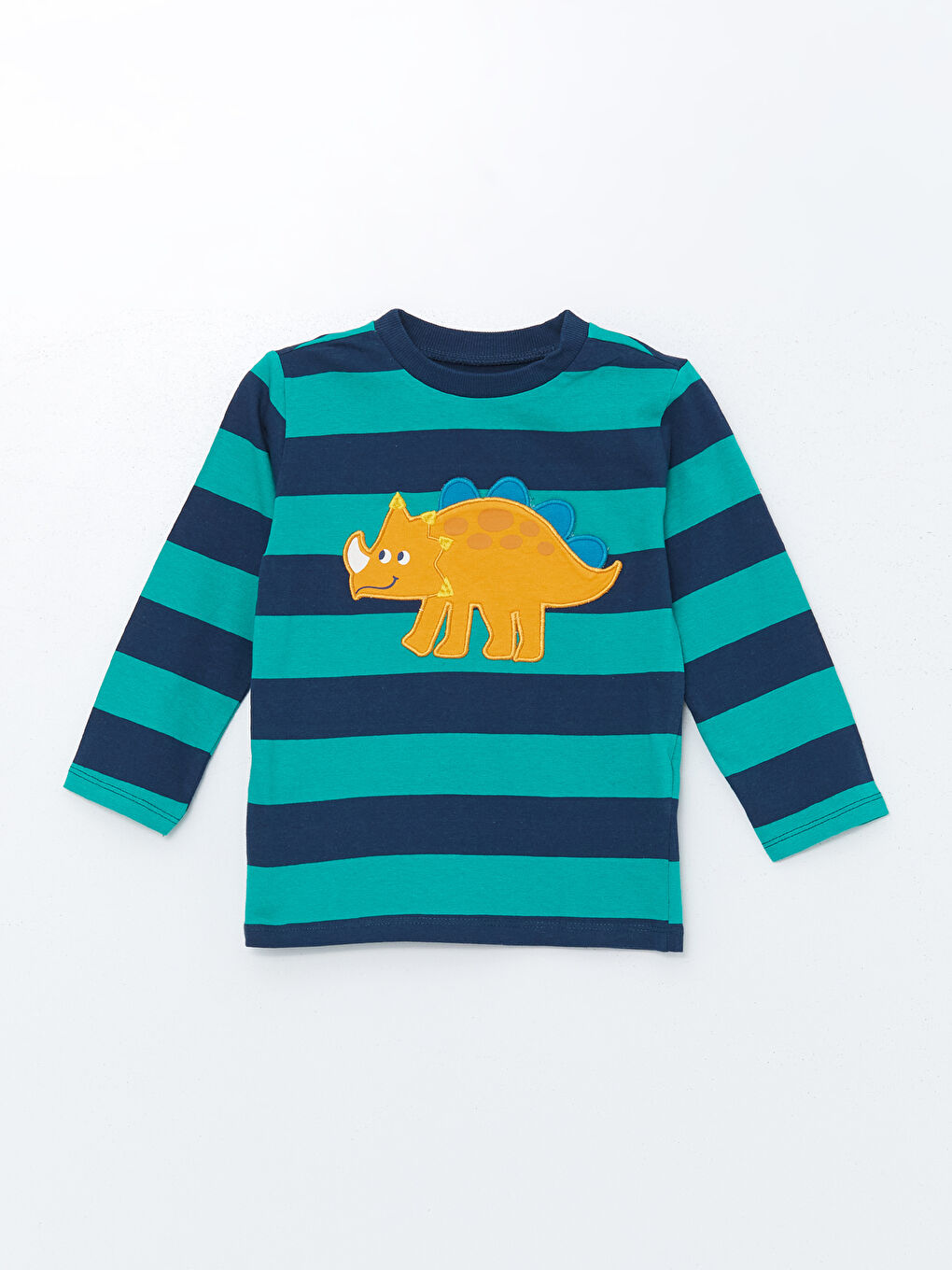 Crew Neck Long Sleeve Printed Boys' T-Shirt 2 Pack-1