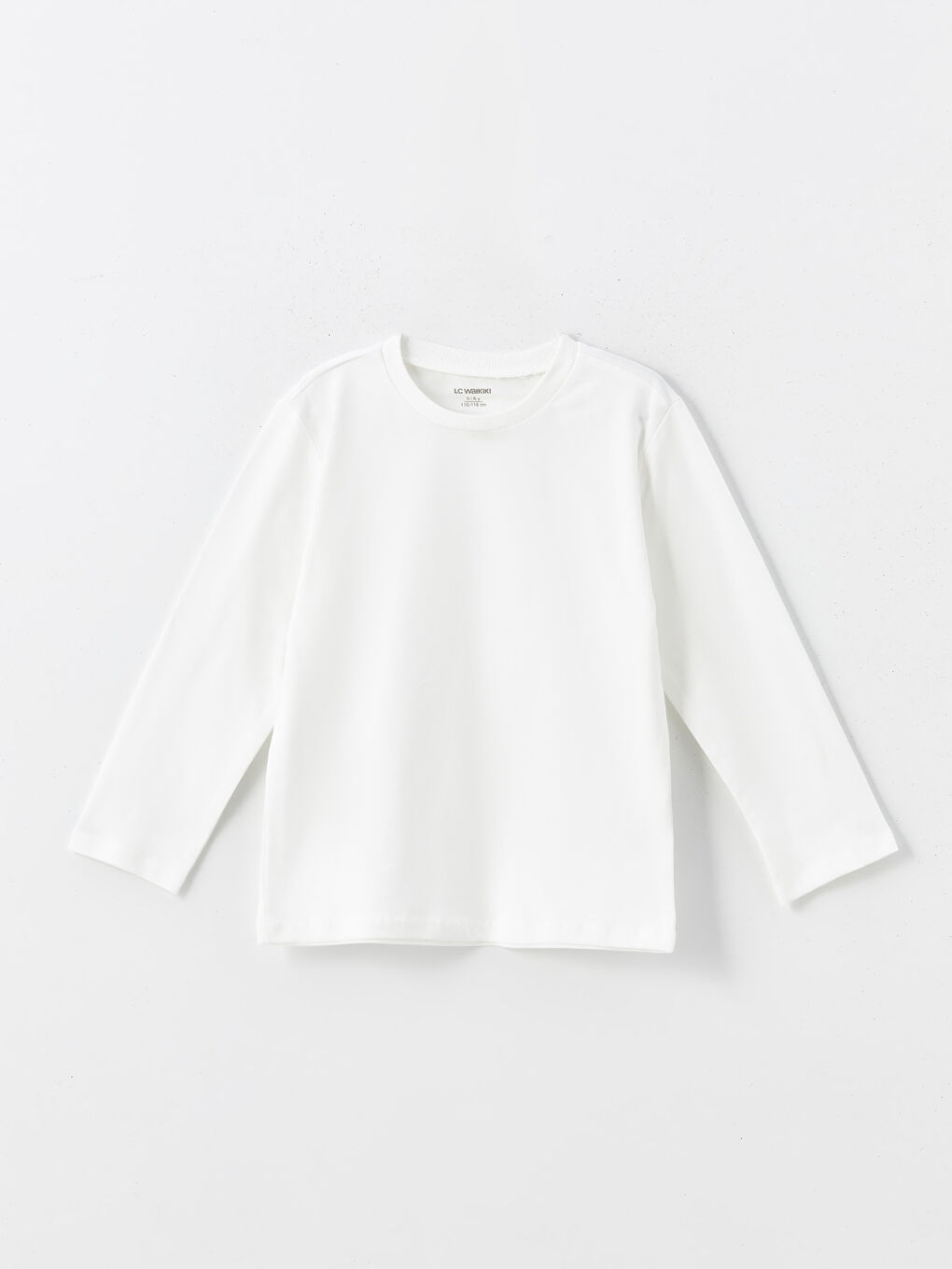 Gri Bisiklet Yaka Uzun Kollu Basic Erkek Çocuk Tişört