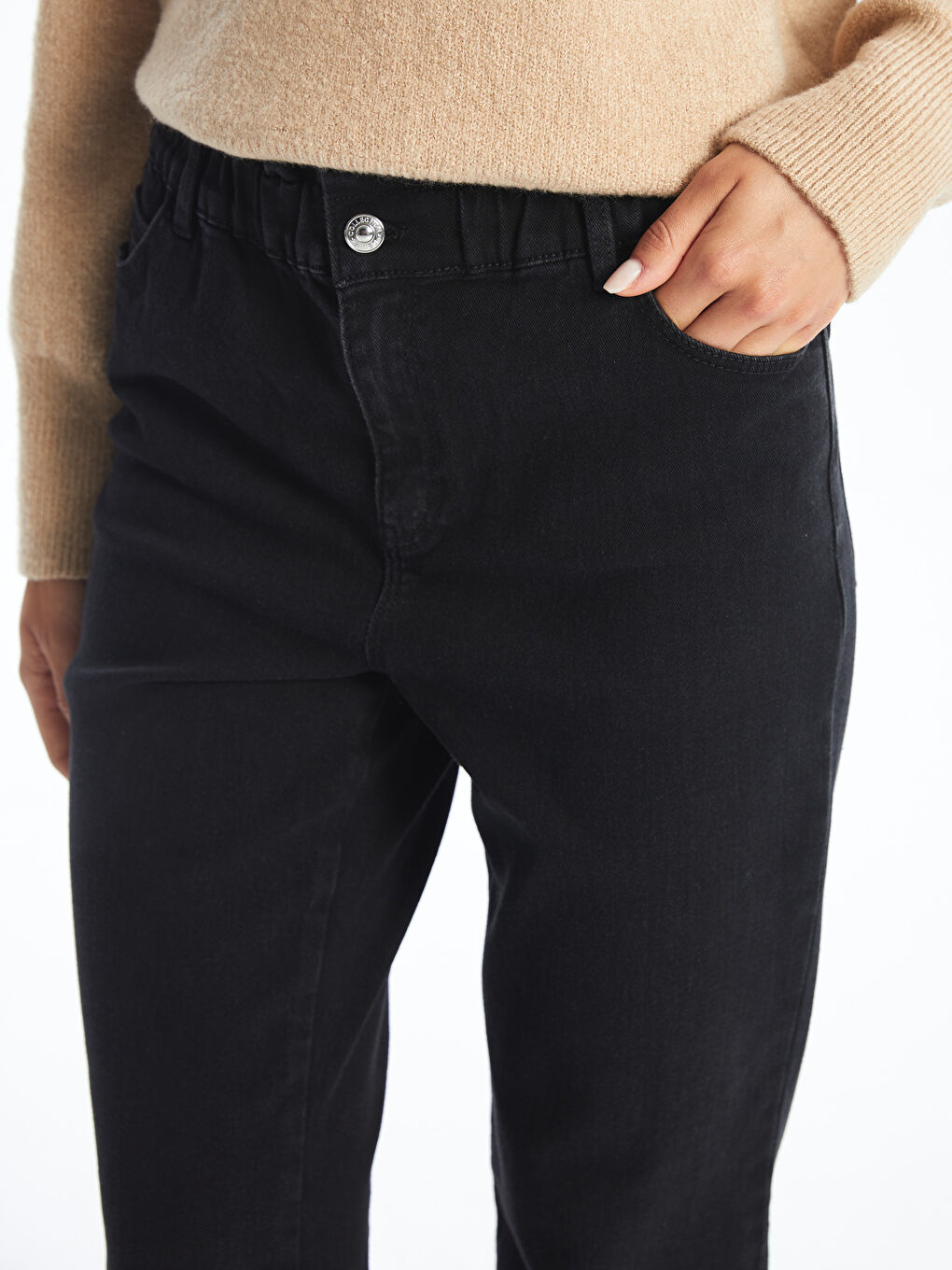 Ženske farmerke u obliku šargarepe sa elastičnim strukom-2