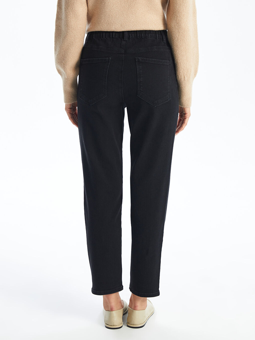 Ženske farmerke u obliku šargarepe sa elastičnim strukom-3