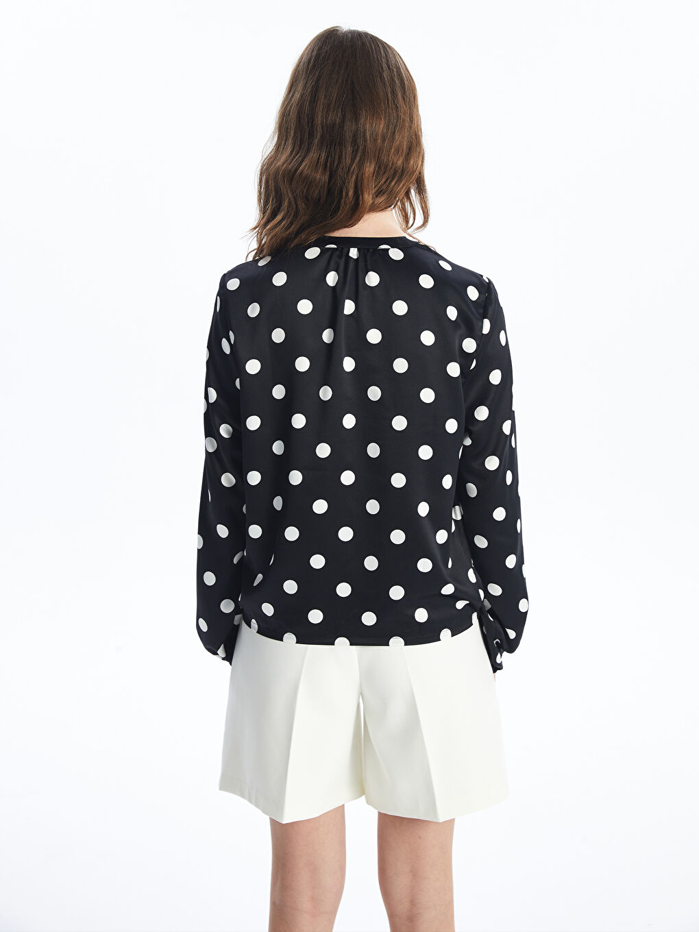 LCW Vision Notch Neck Polka Dot Women's Blouse -W44858Z8-LQJ