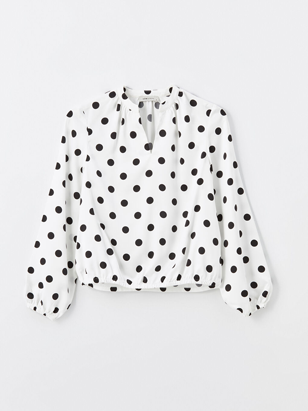 LC Waikiki Notch Neck Polka Dot Women's Blouse -W44858Z8-LRA
