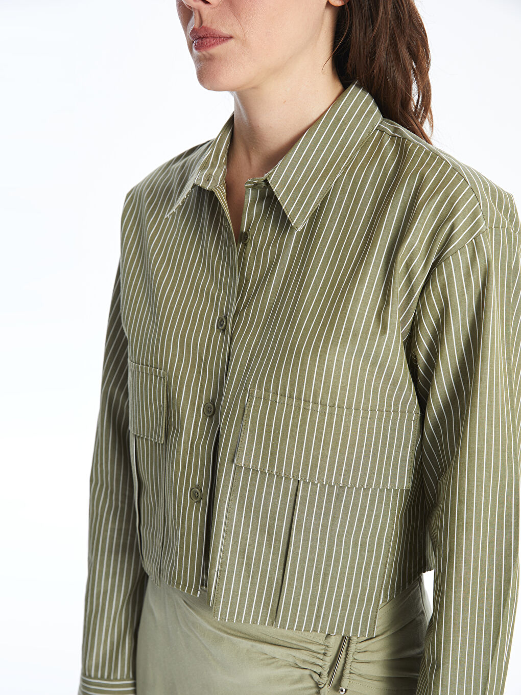 LCW Vision Chemise en Popeline Rayée pour Femmes -W44862Z8-LGE