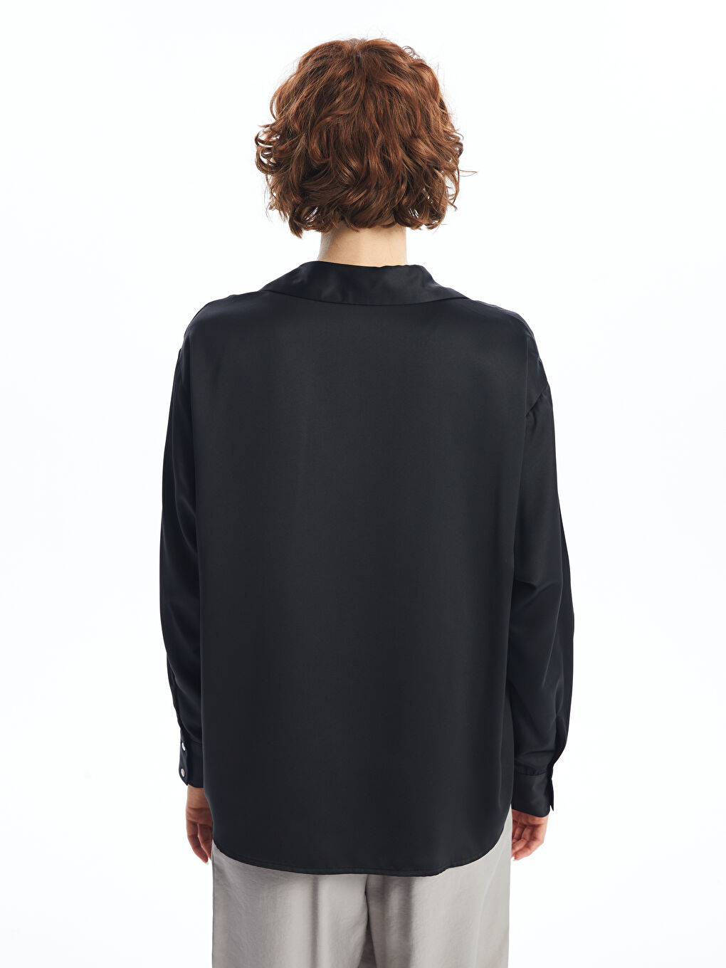 Oversize Satin Women's Shirt -W44876Z8-CVL