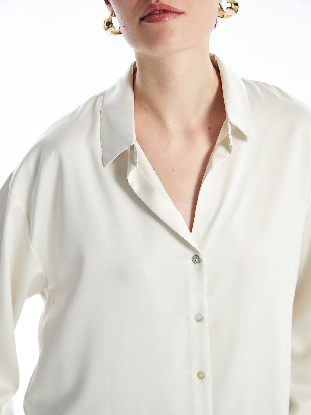 LCW Vision Oversize Satin Women's Shirt -W44876Z8-YBA