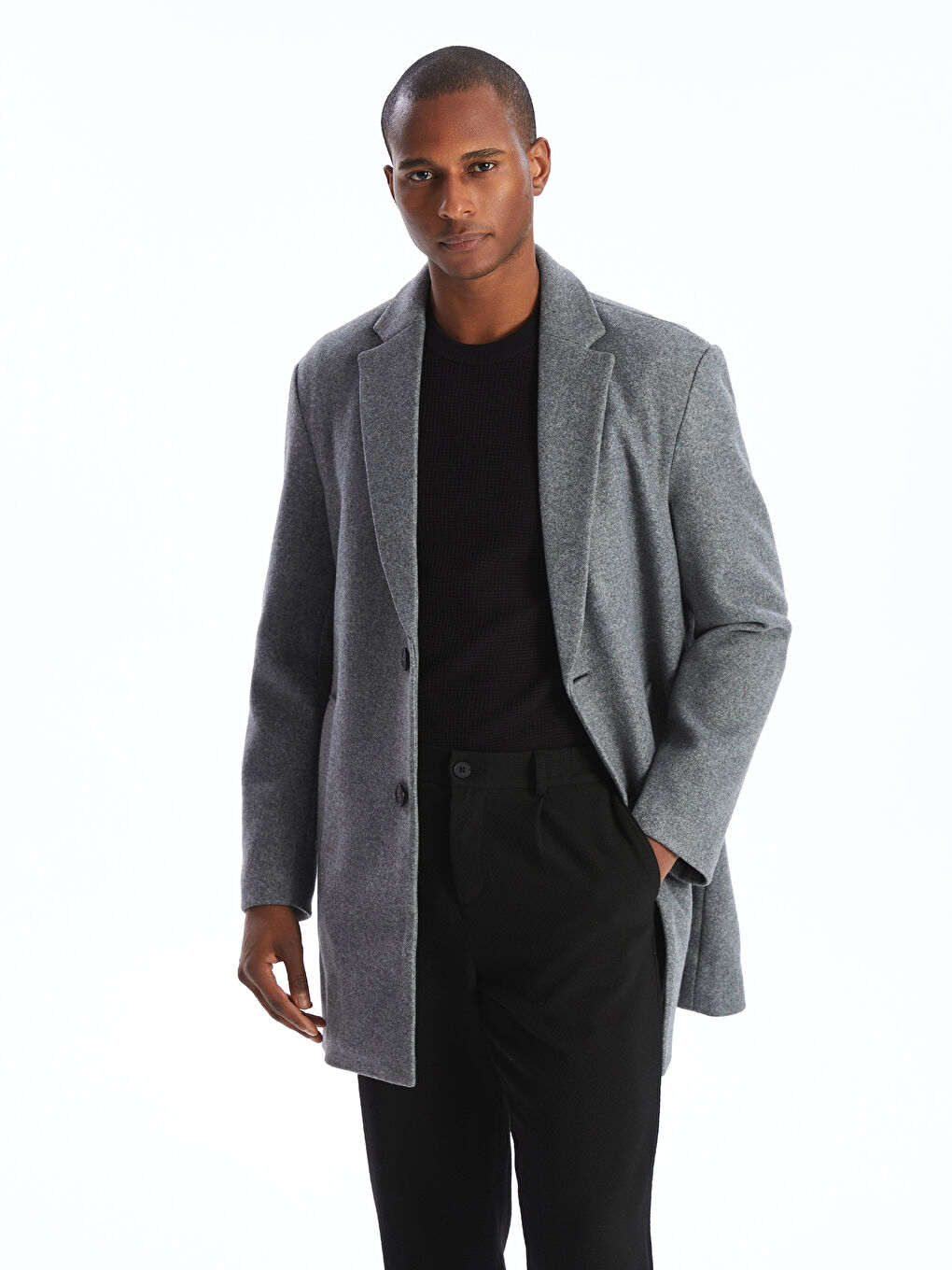 Manteau Cachet à Col de Veste pour Hommes Coupe Standard