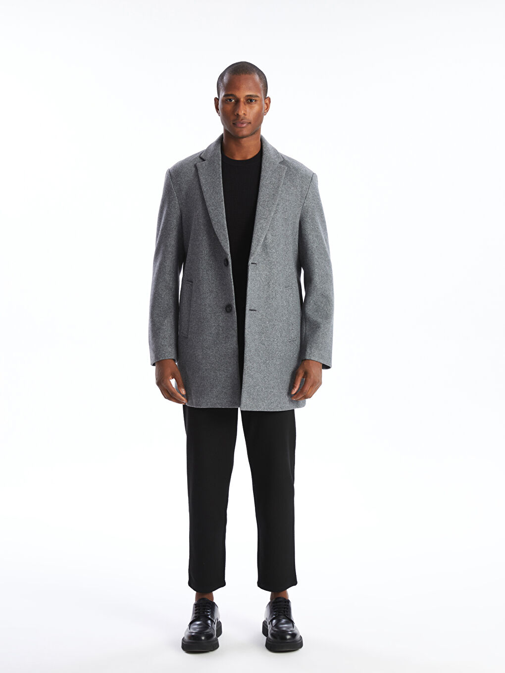 Manteau Cachet à Col de Veste pour Hommes Coupe Standard-2