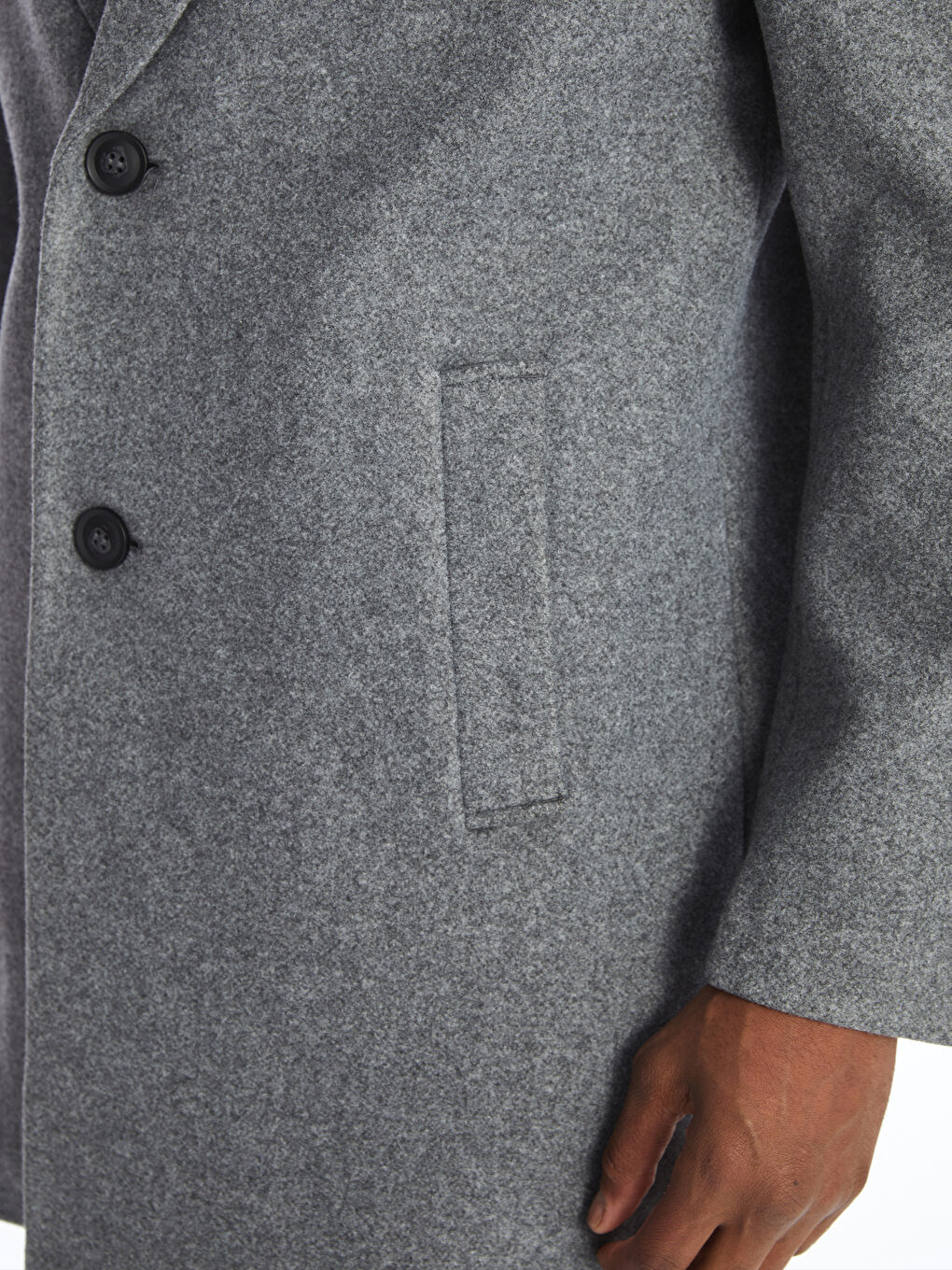 Manteau Cachet à Col de Veste pour Hommes Coupe Standard-4