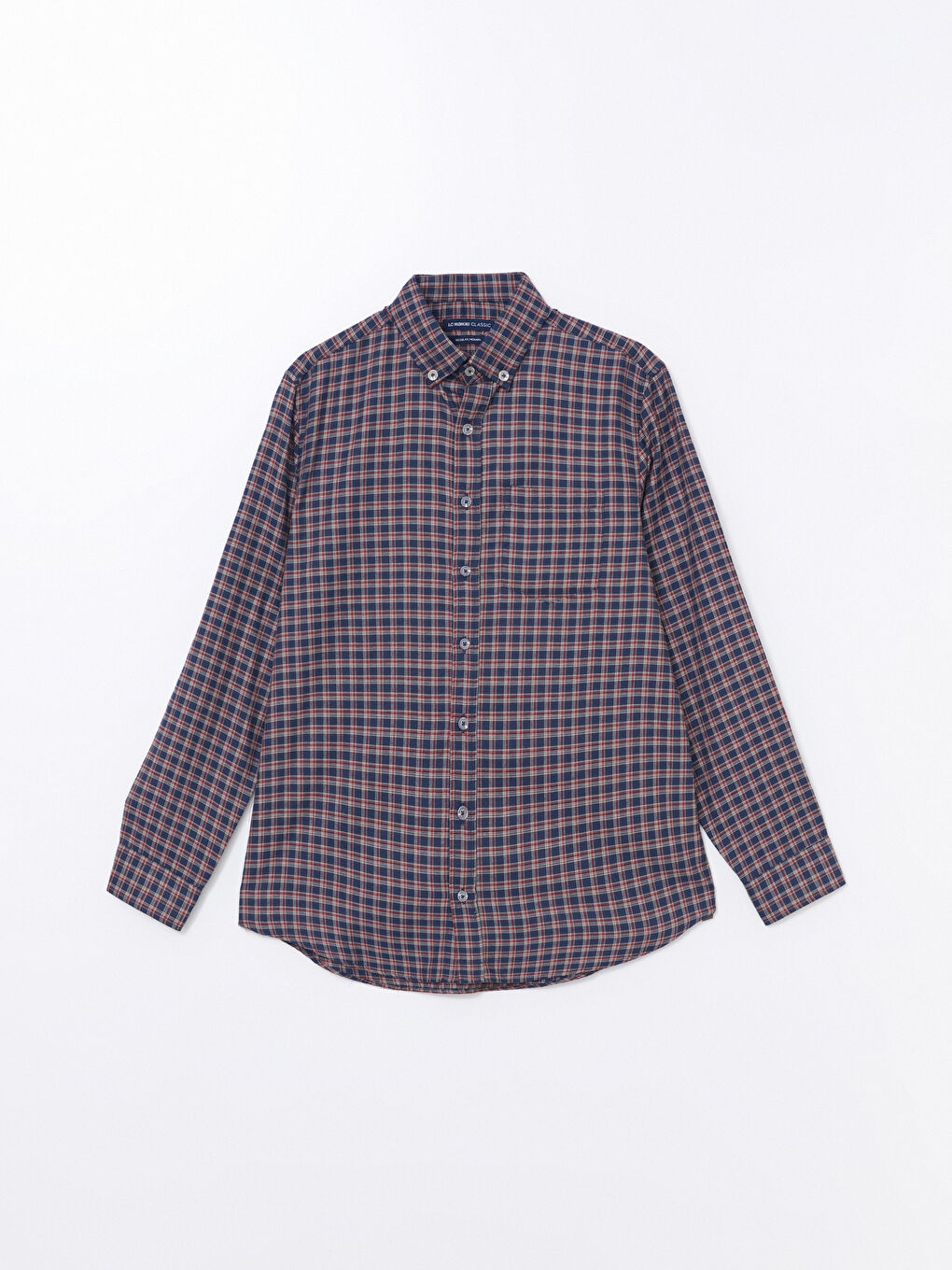 Regular Fit Long Sleeve Plaid Men's Shirt-4