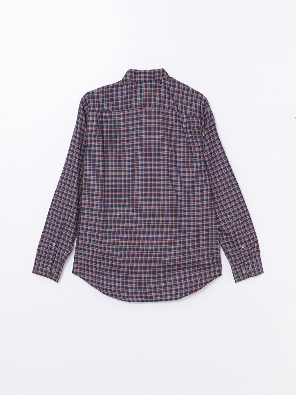 Regular Fit Long Sleeve Plaid Men's Shirt-5
