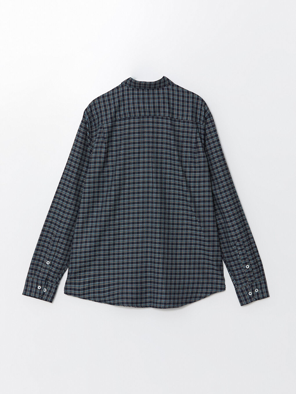 Regular Fit Long Sleeve Plaid Men's Shirt-5